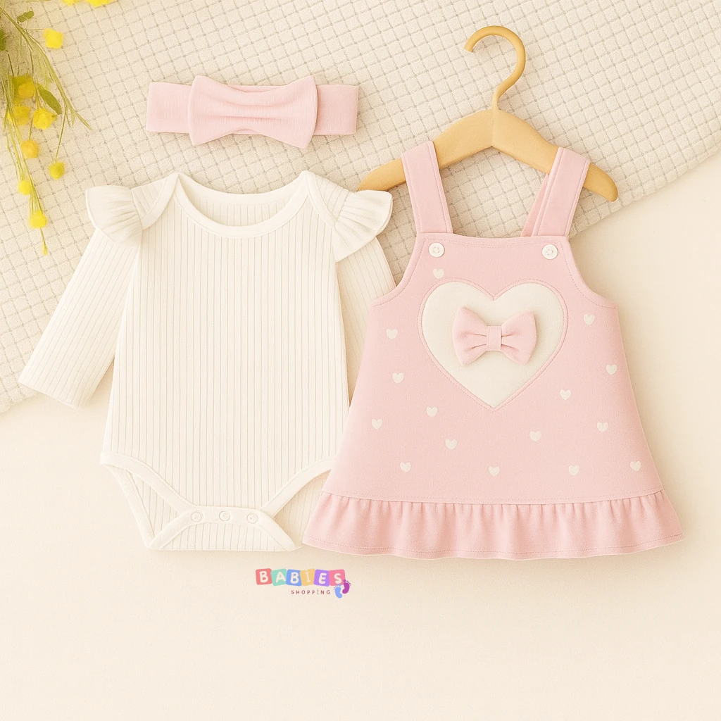 Kalpli Saç Bantlı Jile Takım - Pembe