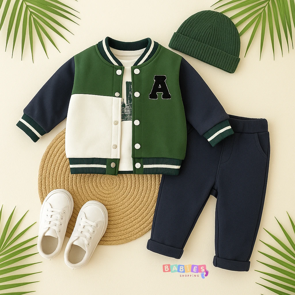 Erkek Bebek Moritanya Kolej 3'lü Takım 9-24 Ay - Yeşil