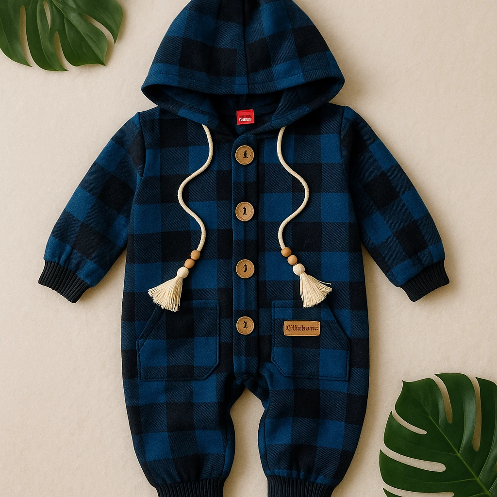 Kışlık Kapüşonlu Tulum - Lacivert