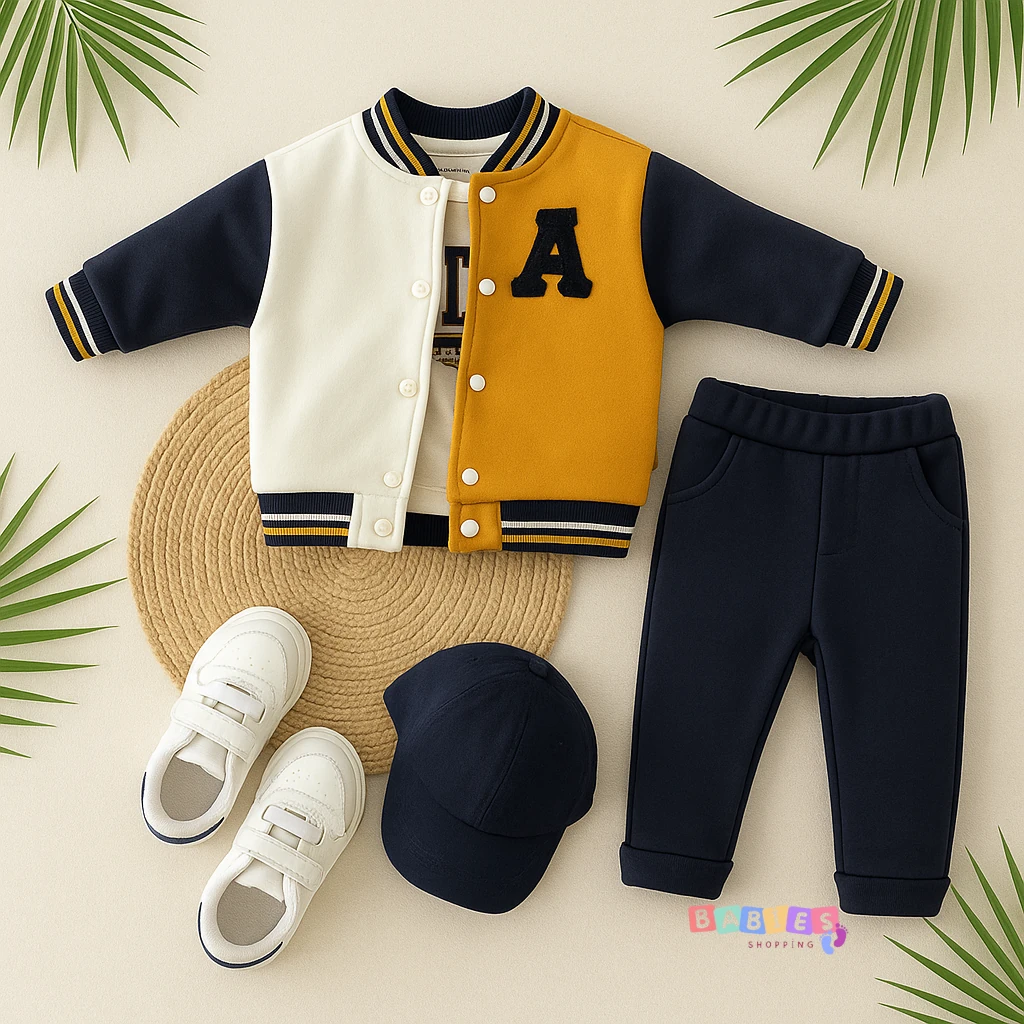 Erkek Bebek Moritanya Kolej 3'lü Takım 9-24 Ay - Hardal