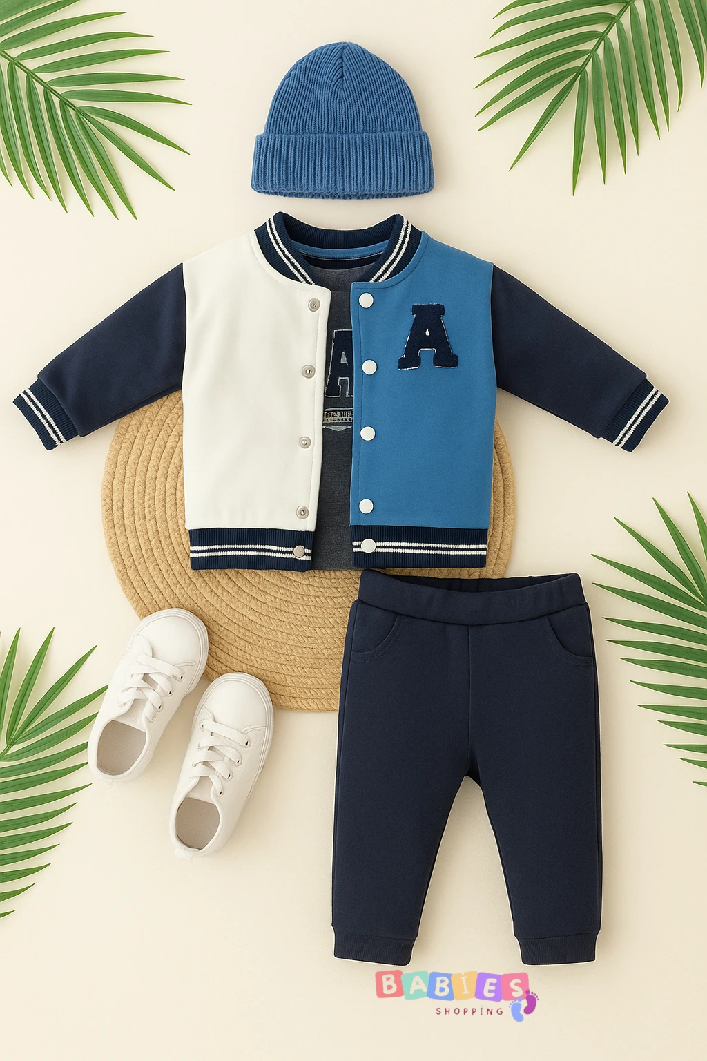 Erkek Bebek Moritanya Kolej 3'lü Takım 9-24 Ay - Mavi