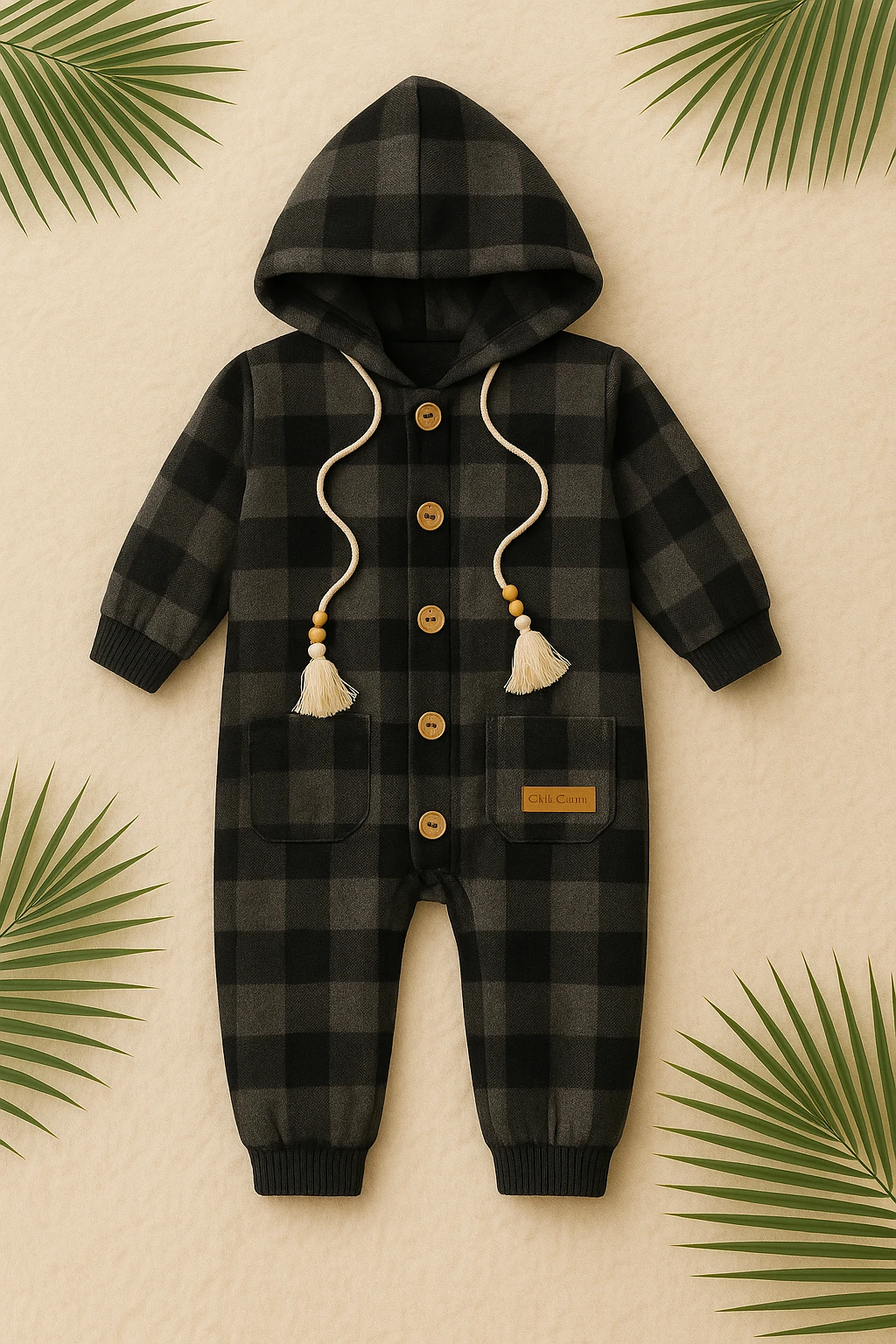 Kışlık Kapüşonlu Tulum - Bej