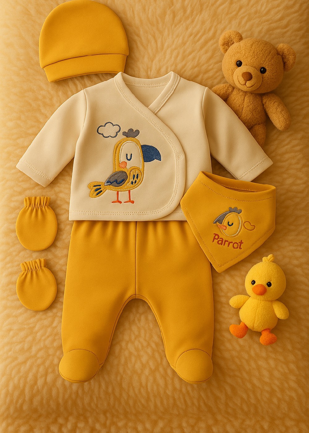 Papağanlı Unisex Bebek Hastane Çıkışı