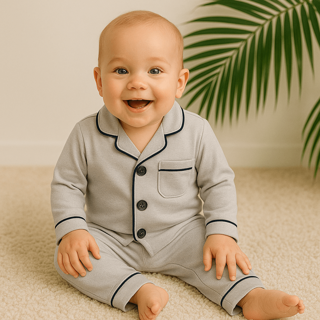BEBE YAKA PAMUKLU 2'Lİ PİJAMA TAKIM SET