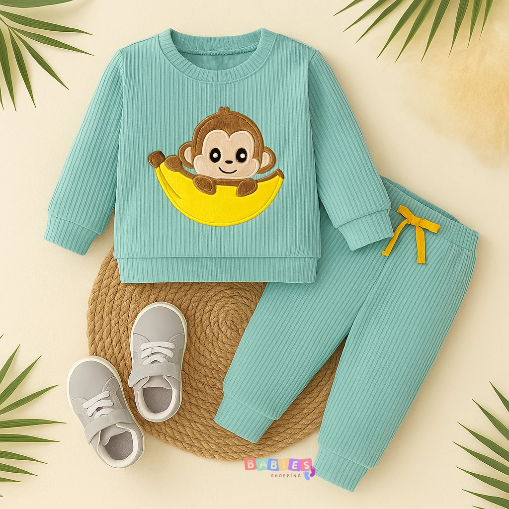 Muz İşlemeli Maymuncuk İkili Takım