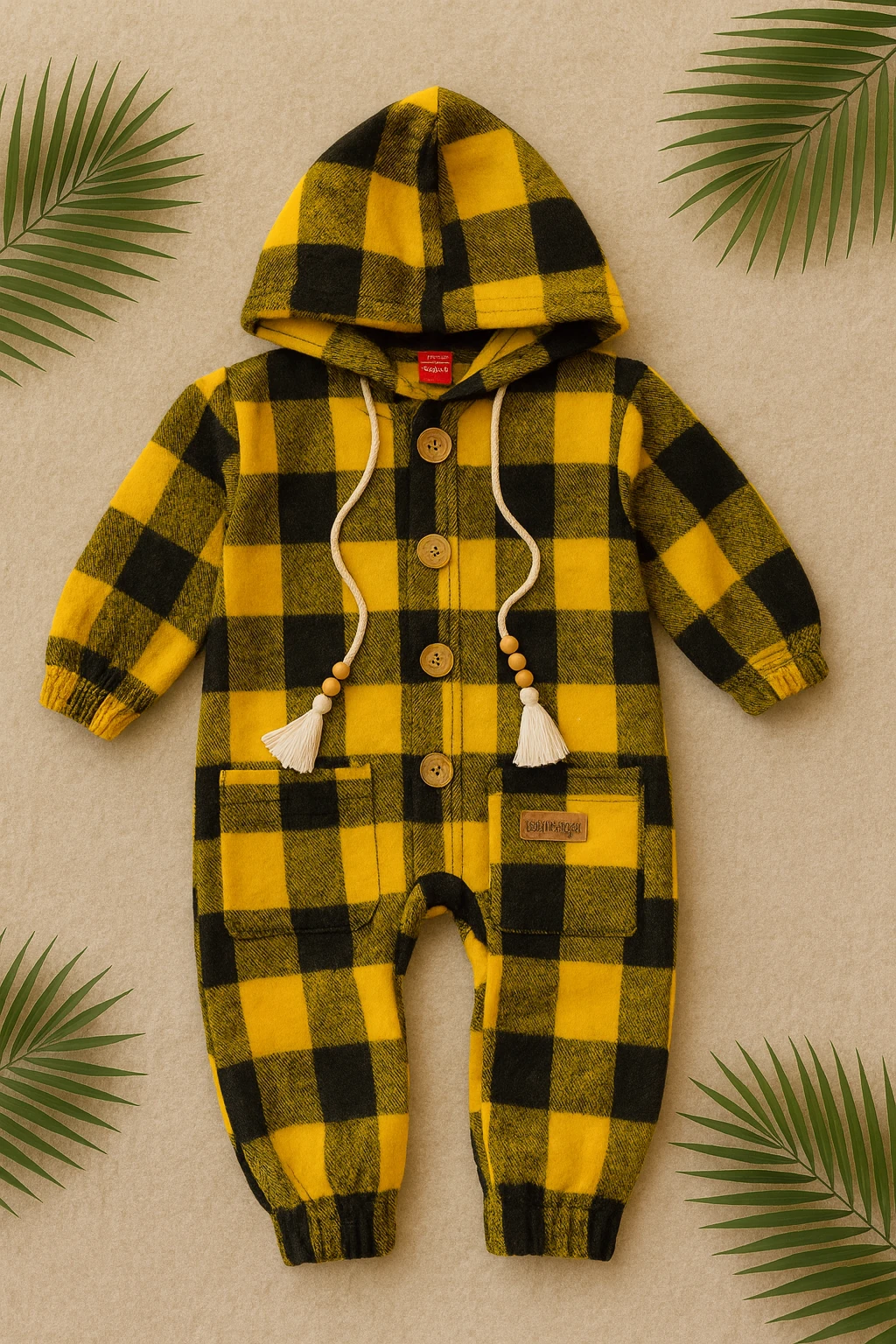 Kışlık Kapüşonlu Tulum - Hardal