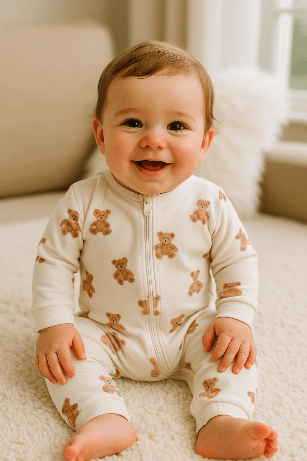 Unisex Ayı'lı Ferah Bebek Tulumu