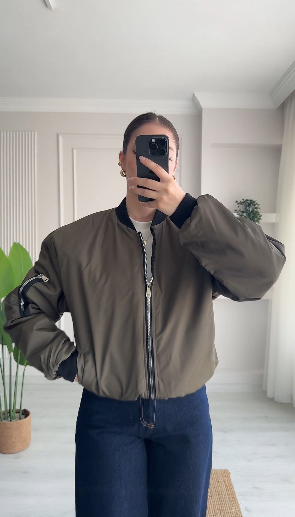 FERMUARLI BOMBER CEKET  - HAKİ