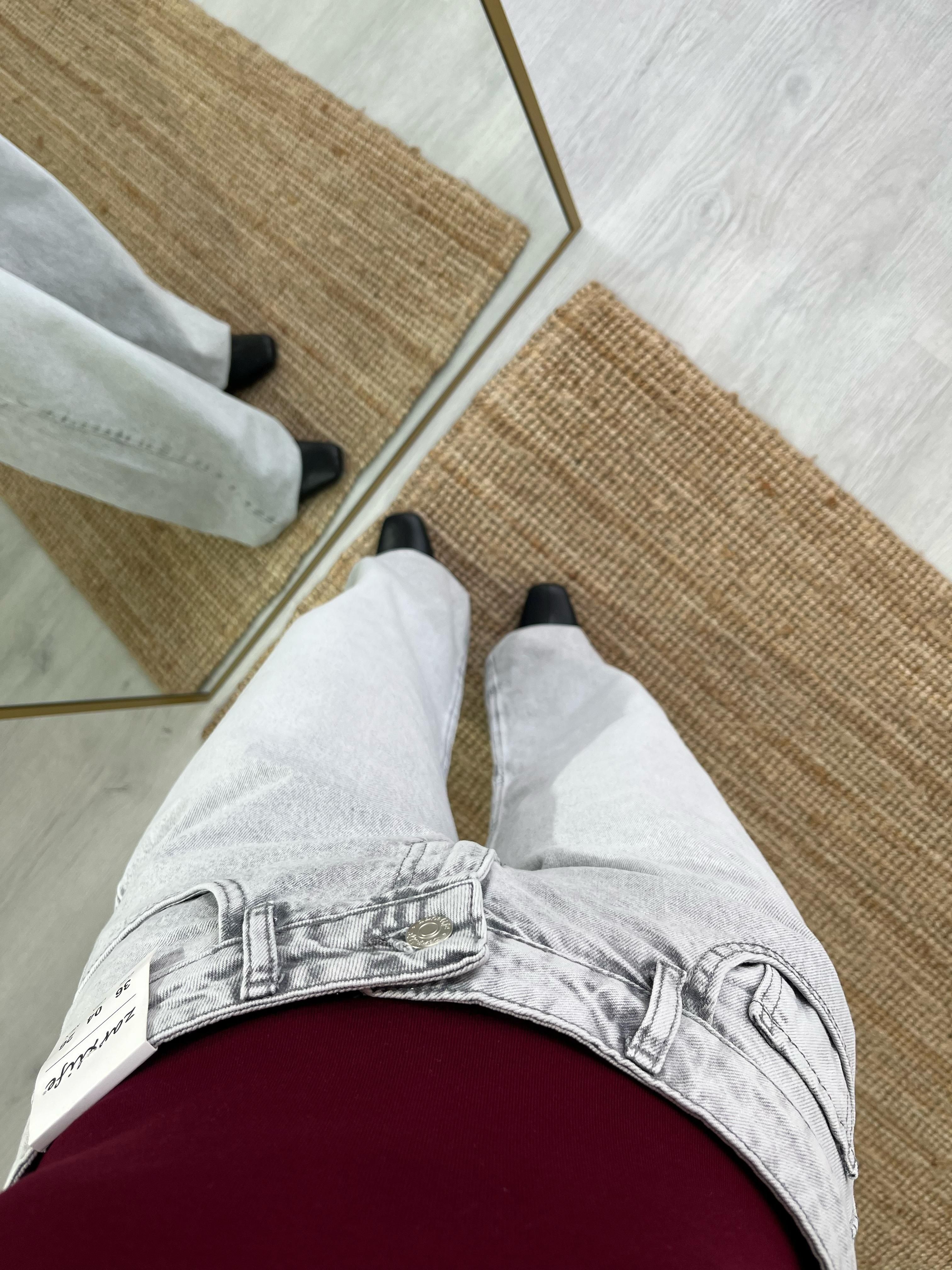 RELAXED ORTA BEL GRİ JEAN