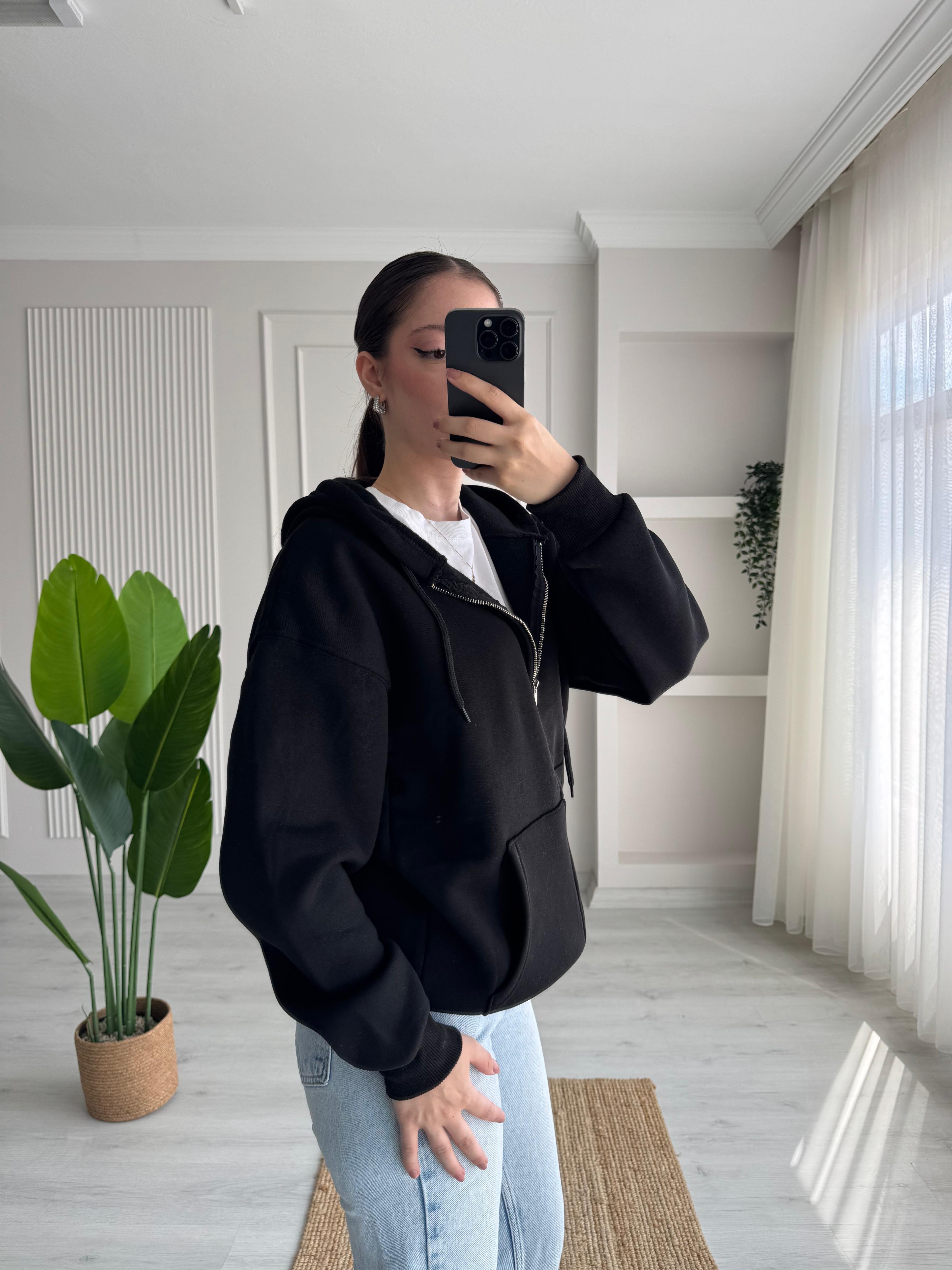 FERMUARLI SWEATSHİRT