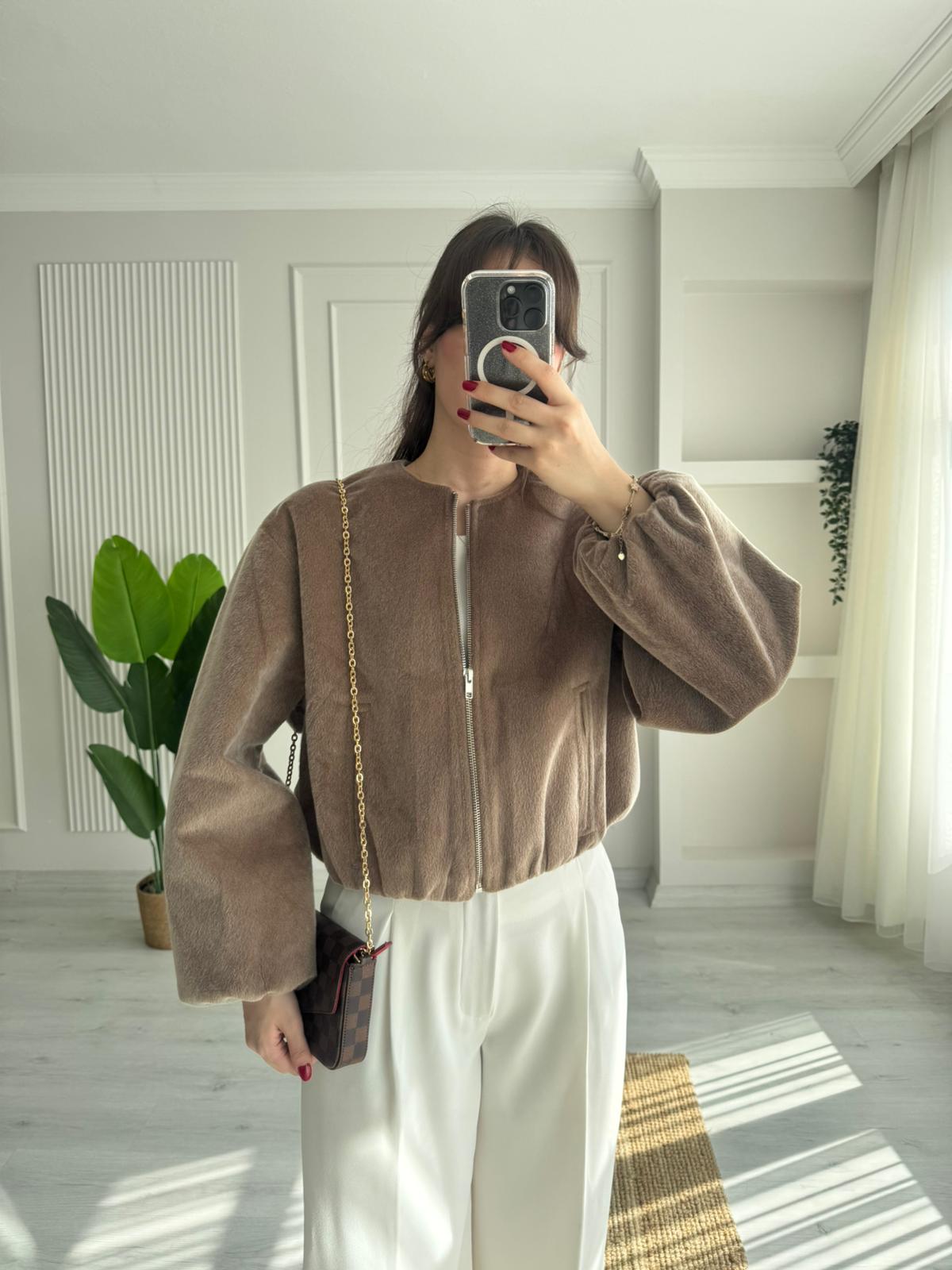 LİNDA FERMUARLI BOMBER CEKET  - VİZON