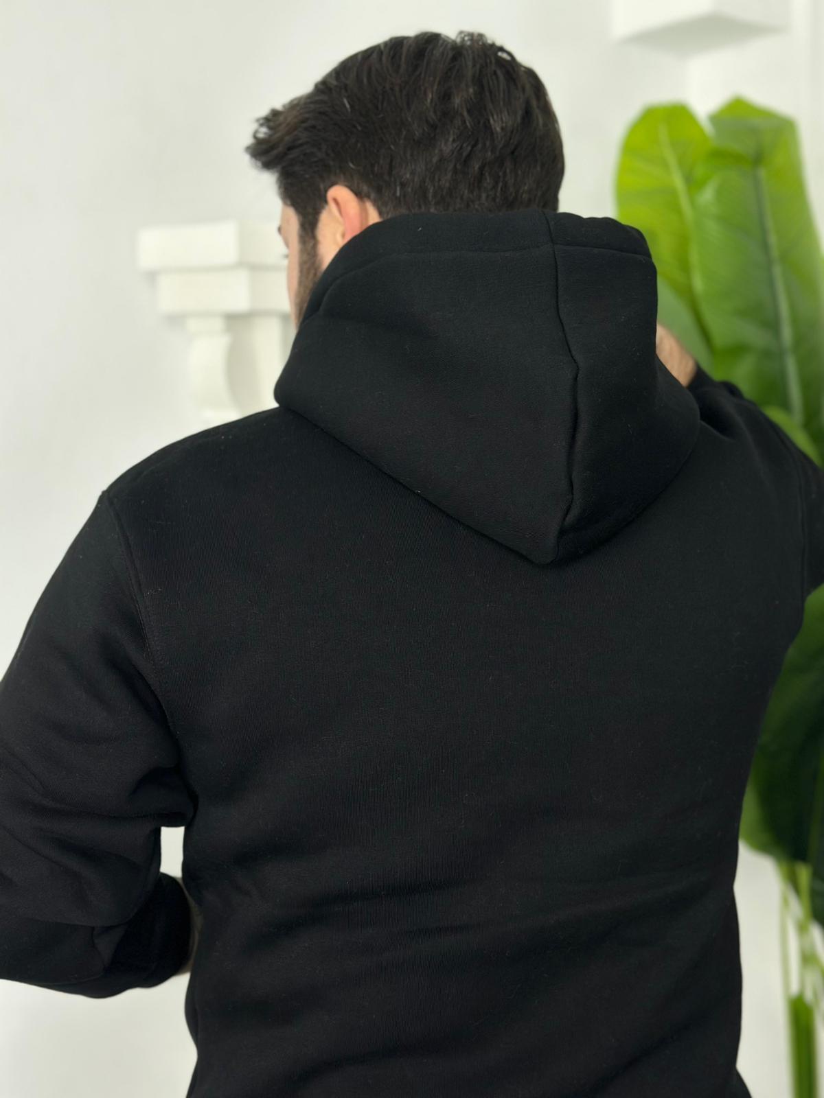 üç iplik şardonlu kanguru cep sweatshirt