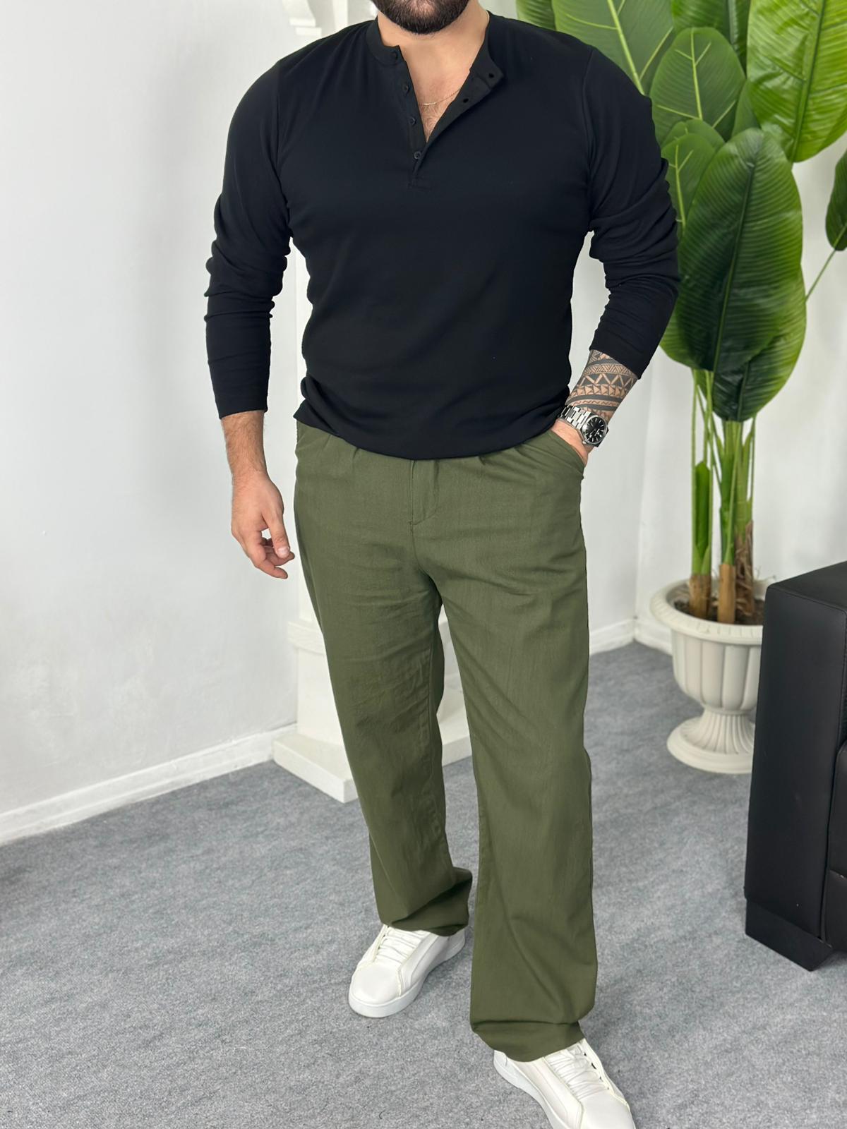 Düğmeli fitilli sweatshirt