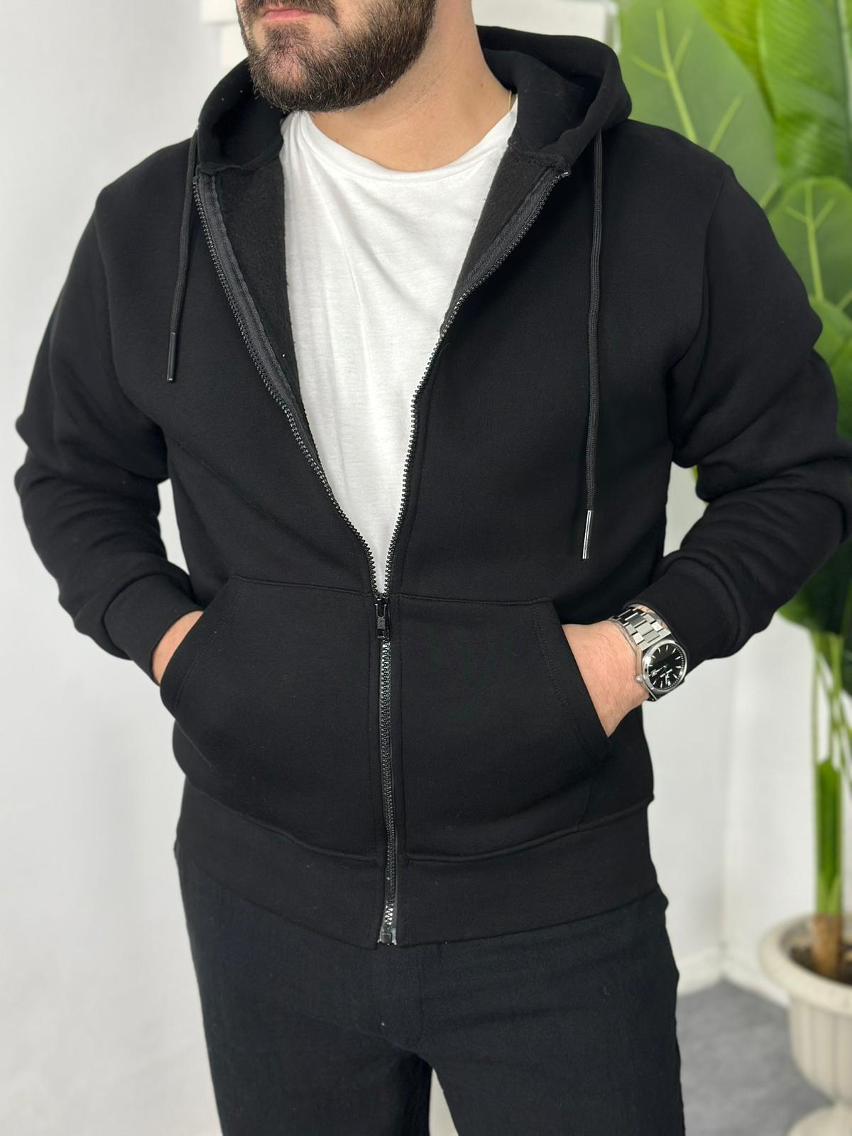 Fermuarlı Kapüşonlu Hırka