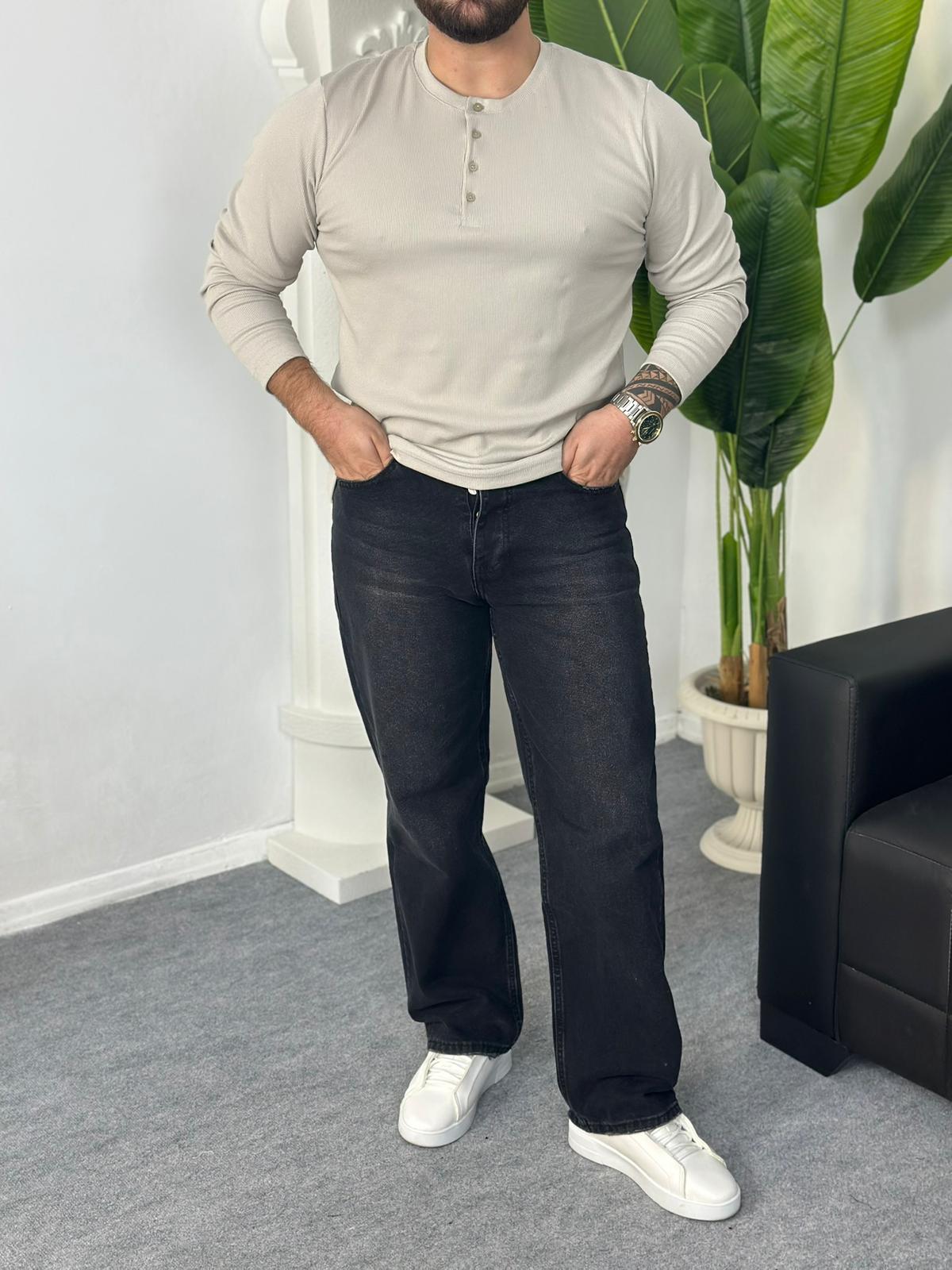 Bisiklet Yaka Düğmeli sweat