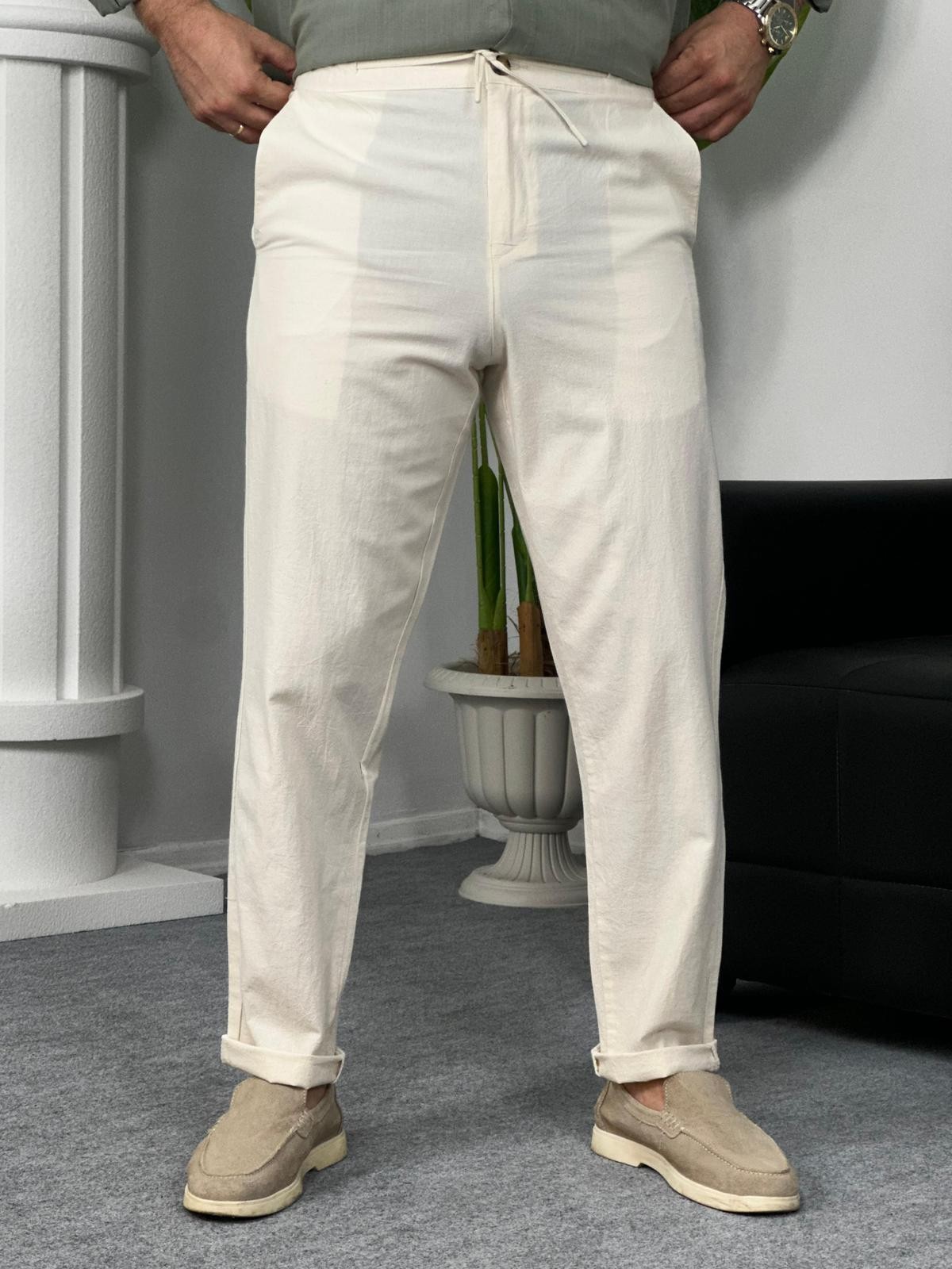 Keten Pantolon İpli