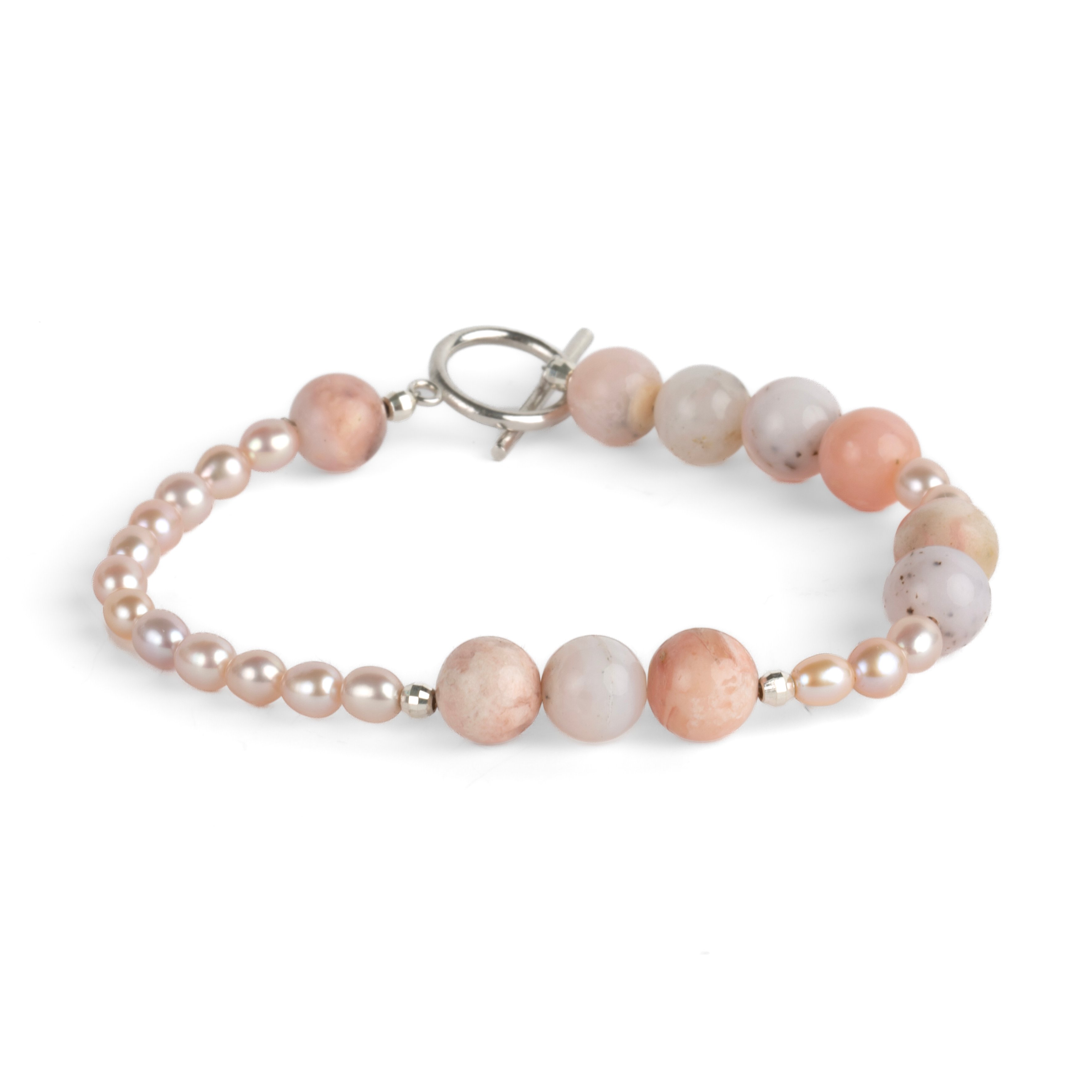 Ophelia Pembe Opal ve İnci Bileklik
