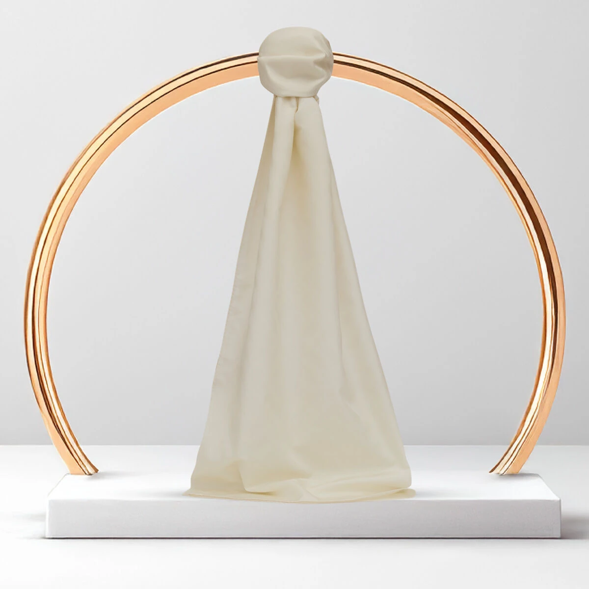 Beyaz G Desen Jakarlı Yün İpek Şal