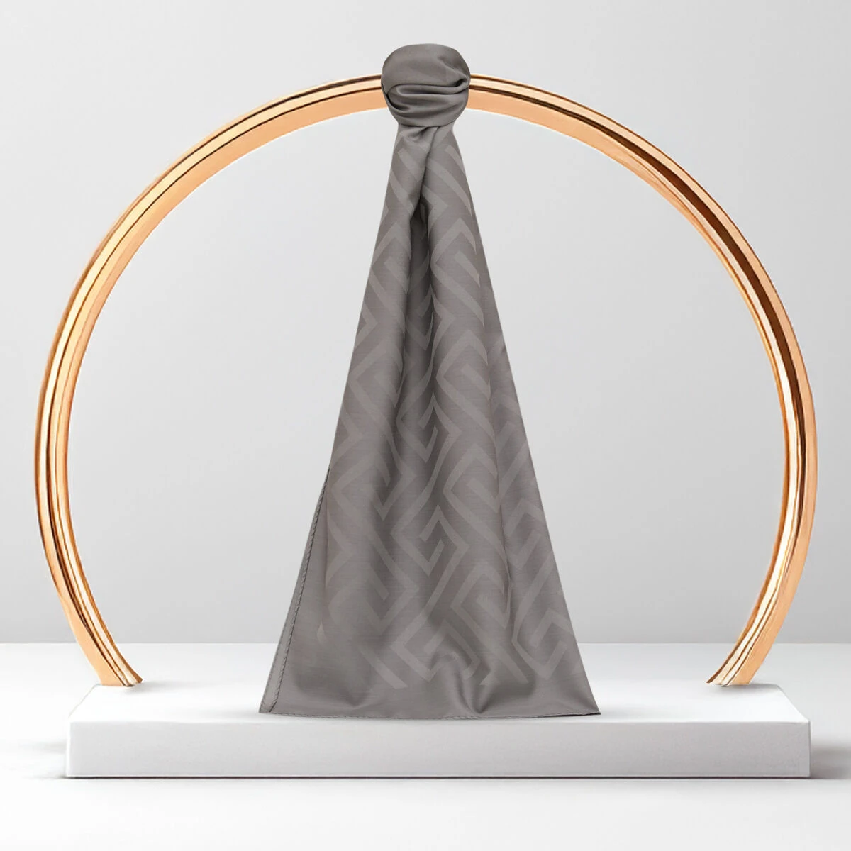 Füme G Desen Jakarlı Yün İpek Şal