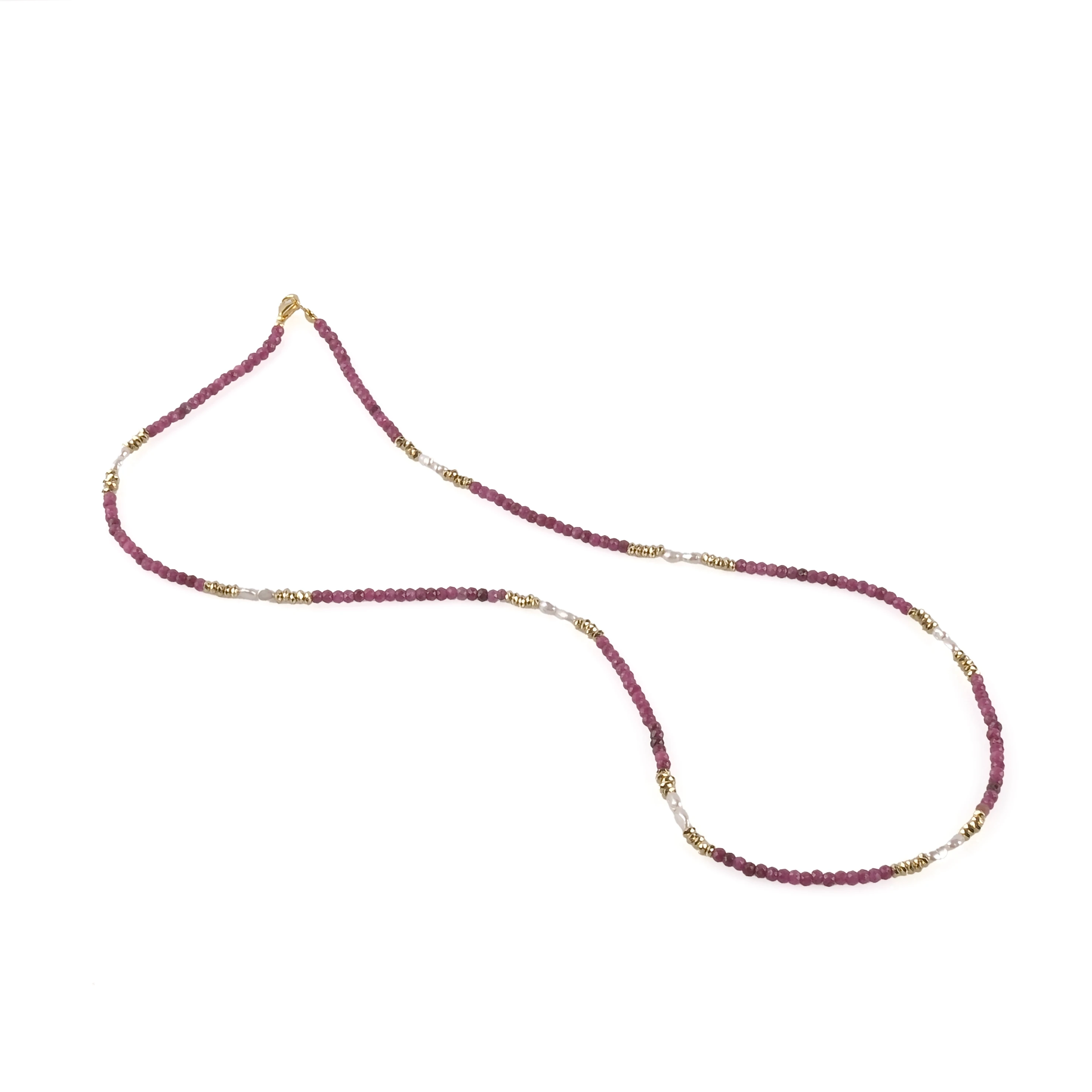 Rubinel Yakut ve İncili Kolye