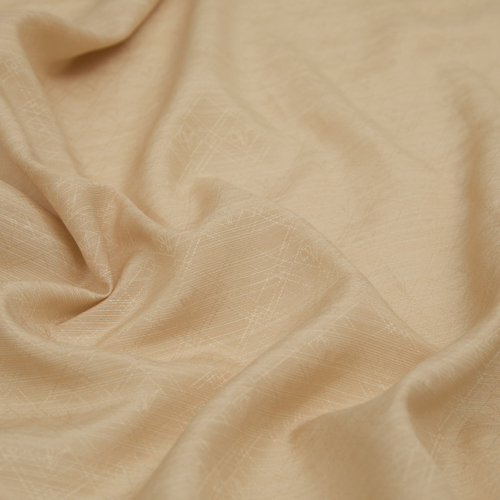 Osmanlı Beji Monogram Desen V Jakarlı Pamuk İpek Şal