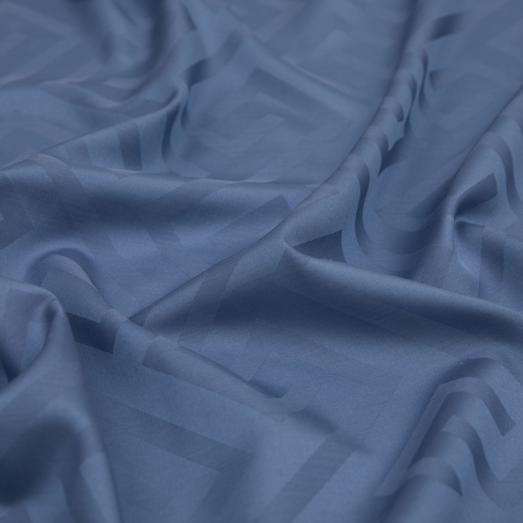 Mavi G Desen Jakarlı Yün İpek Şal