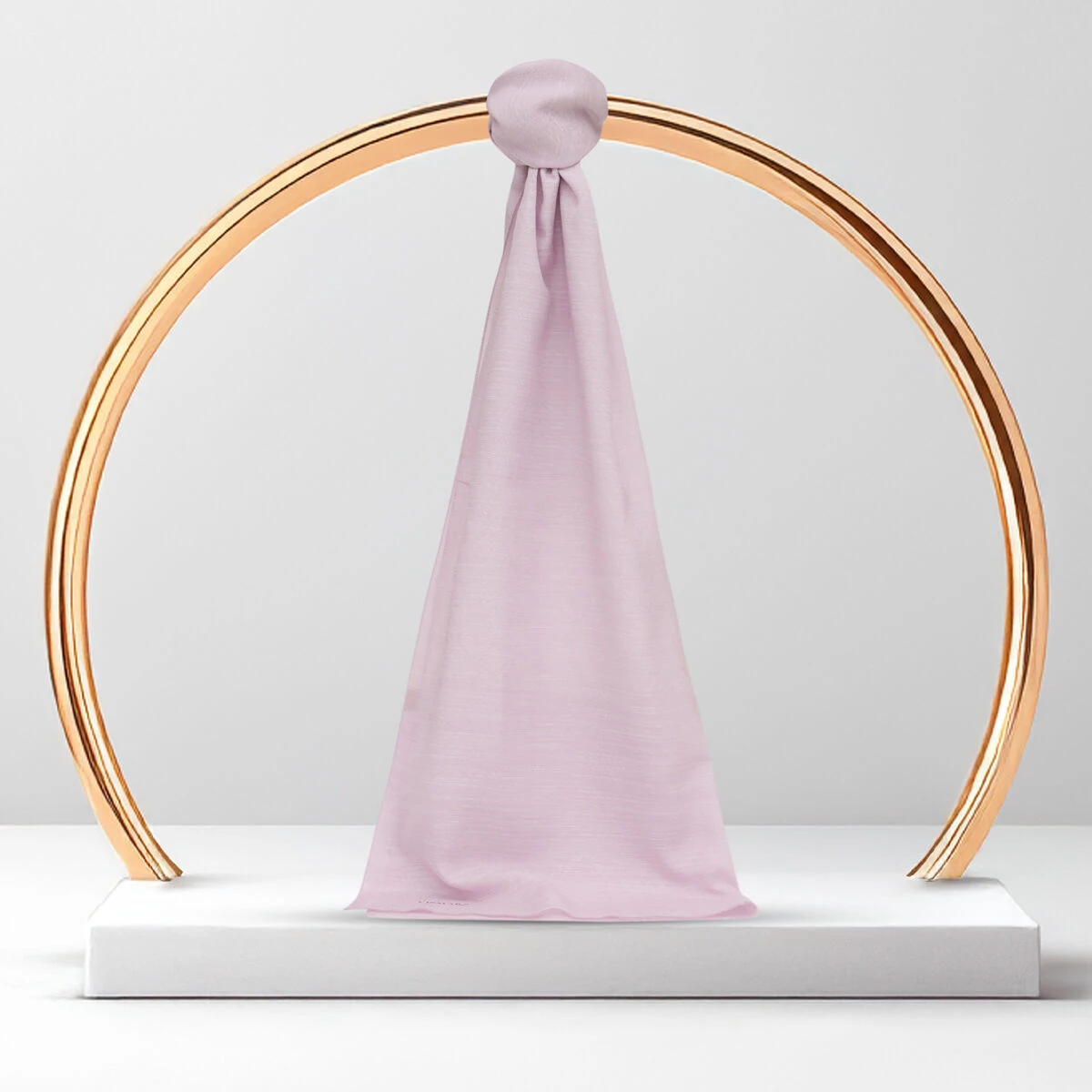 Lila Monogram Desen V Jakarlı Pamuk İpek Şal