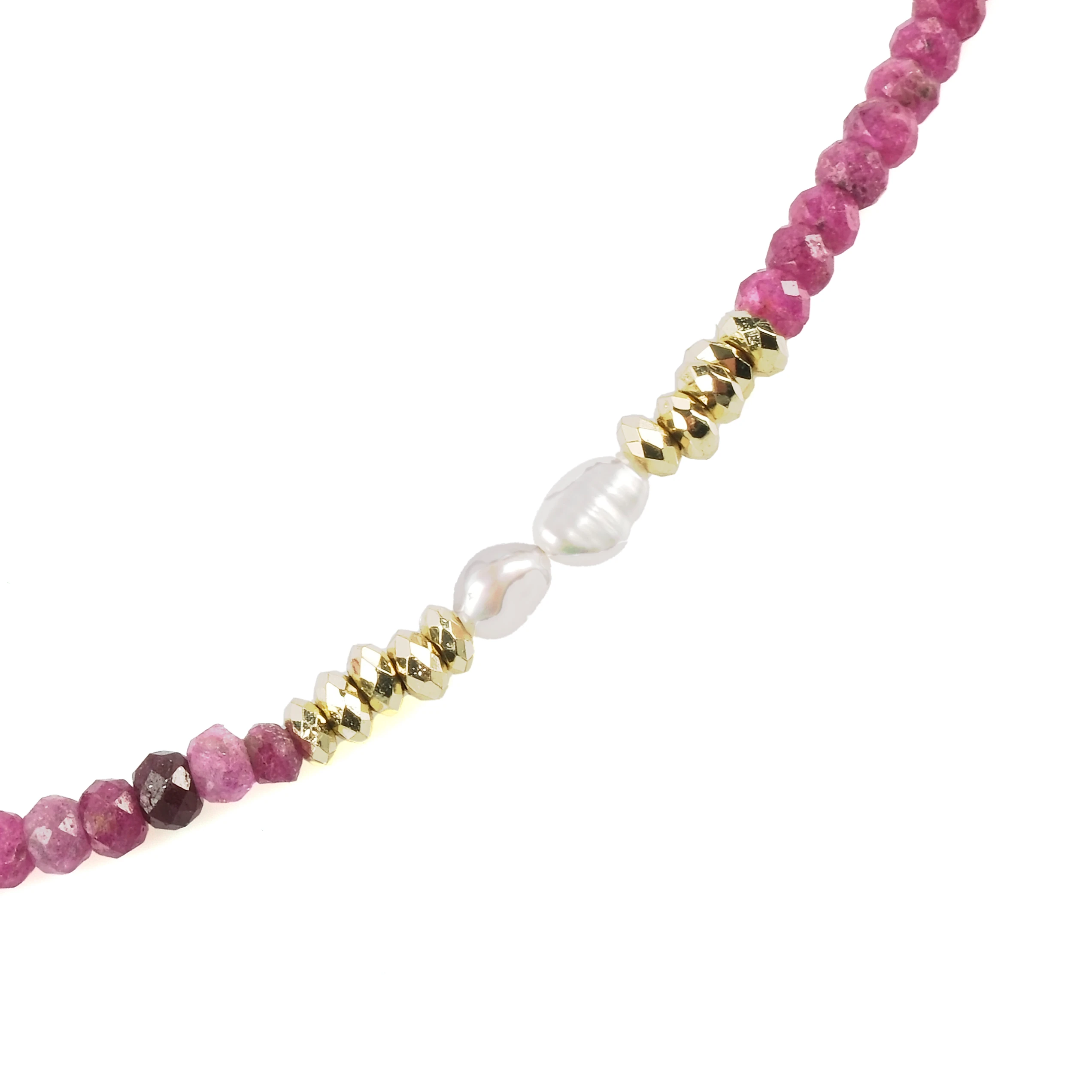 Rubinel Yakut ve İncili Kolye