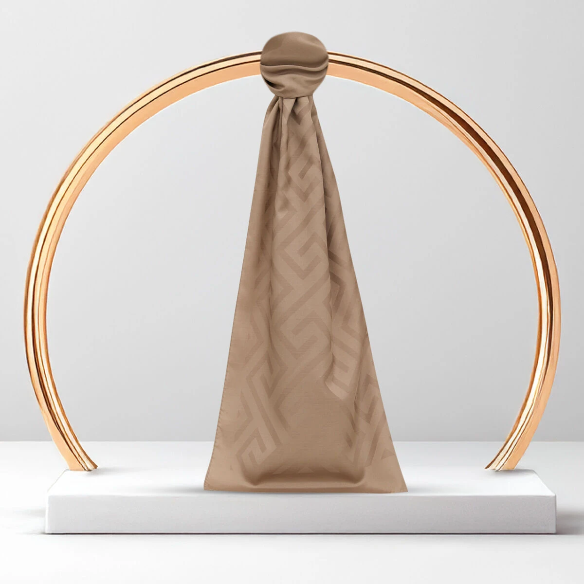 Vizon G Desen Jakarlı Yün İpek Şal