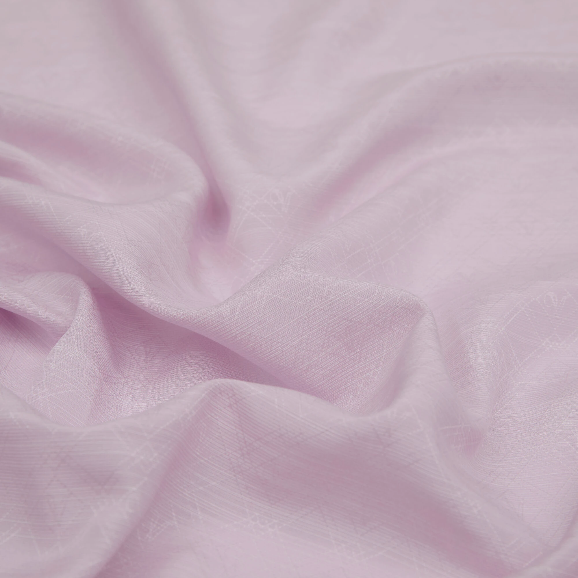 Lila Monogram Desen V Jakarlı Pamuk İpek Şal