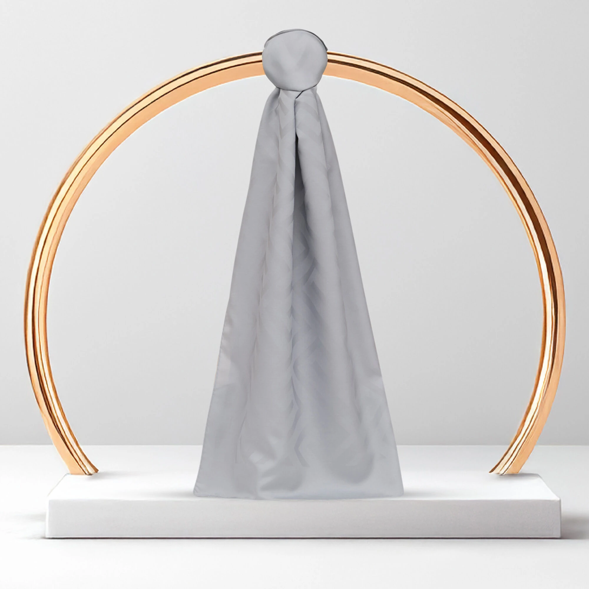 Gümüş G Desen Jakarlı Yün İpek Şal