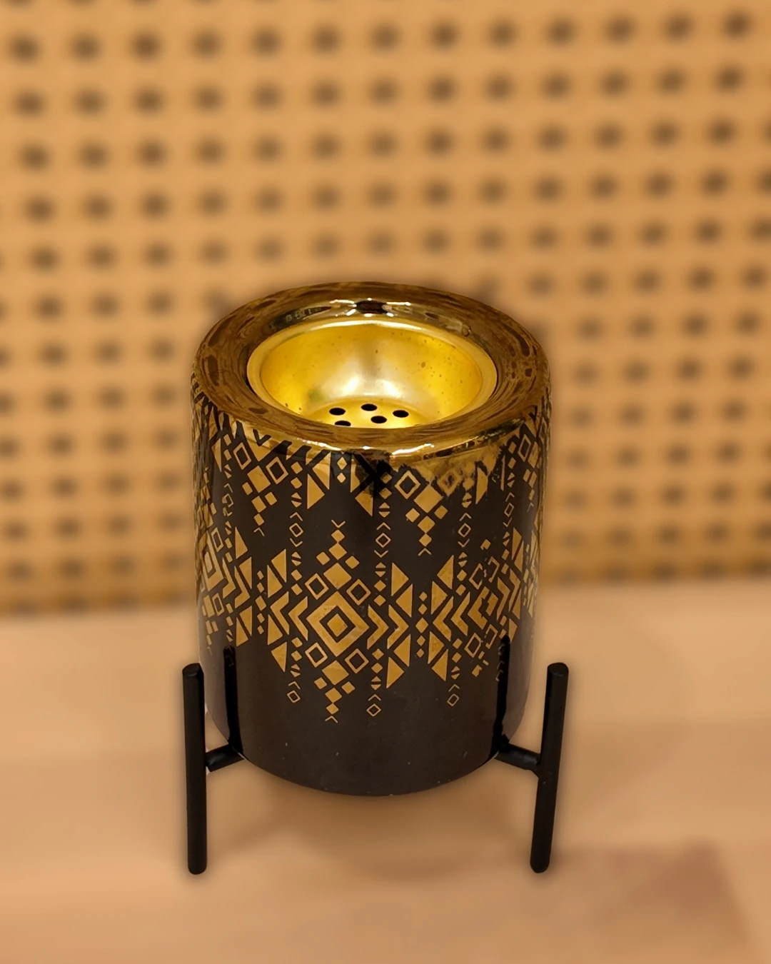 Geometrik Desen Seramik Buhurdanlık (Tütsülük)