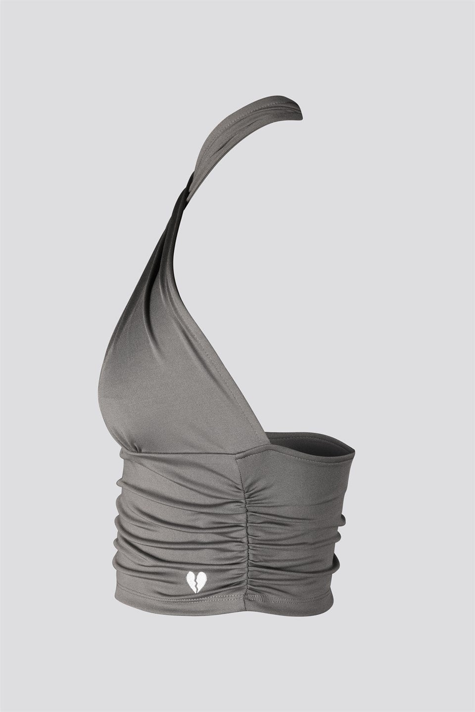 Gri Halter Yaka Dekolteli Body