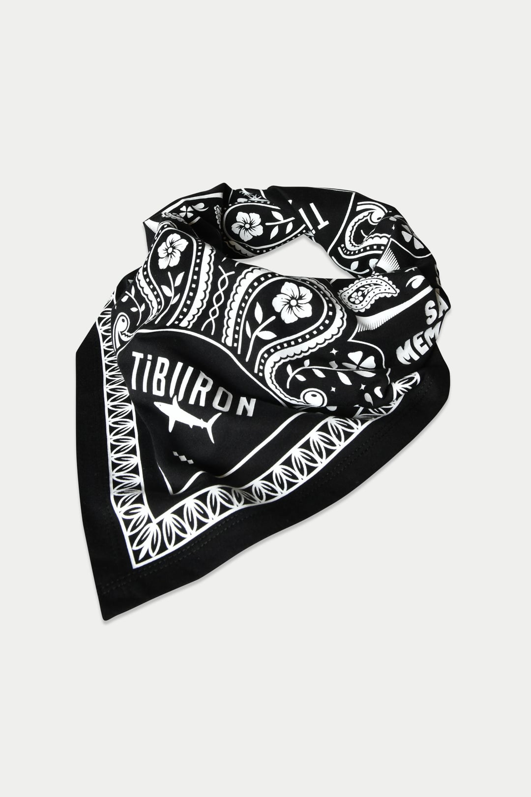 Doğa Baskılı Siyah Bandana