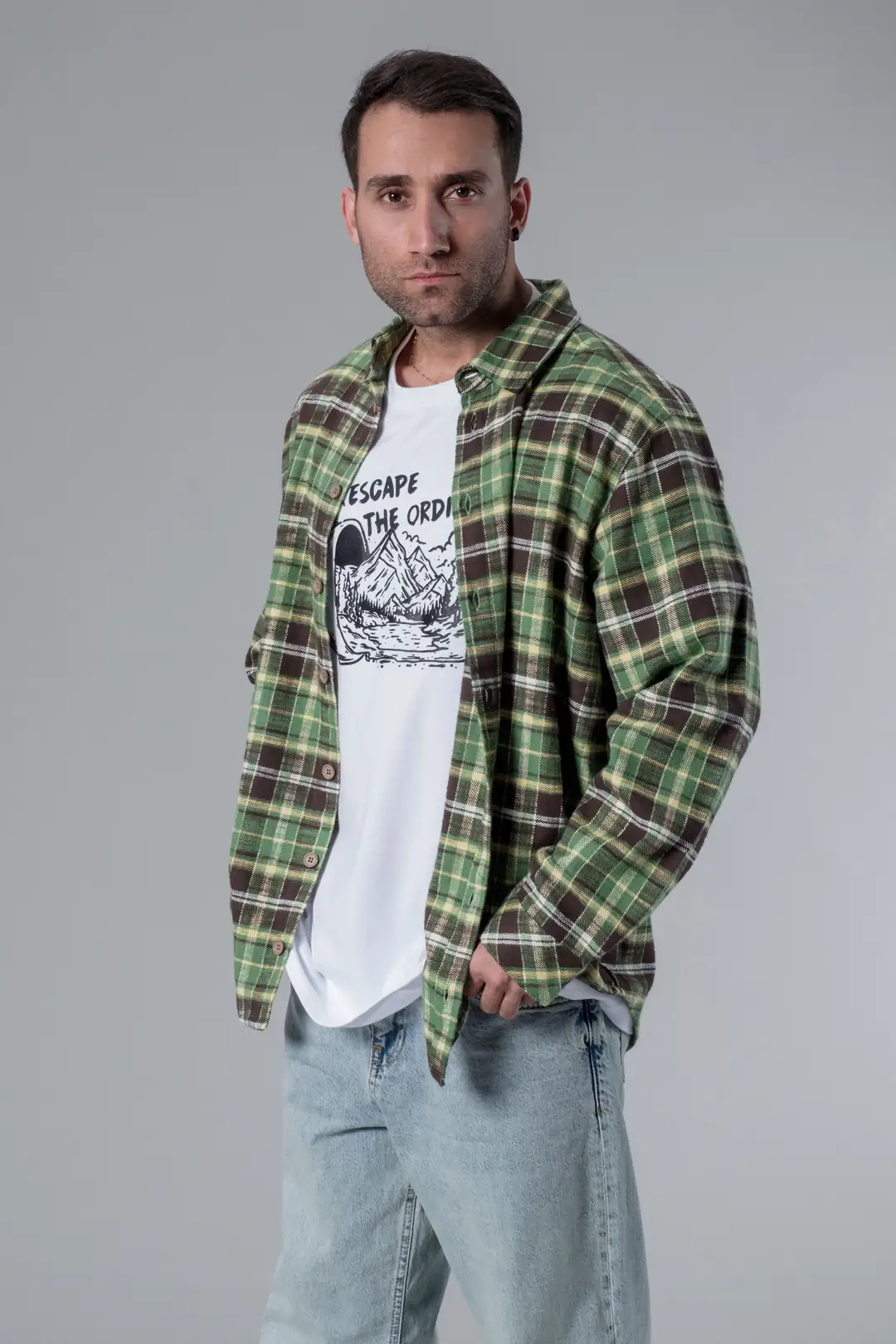 Yeşil Ekoseli Oduncu Gömlek