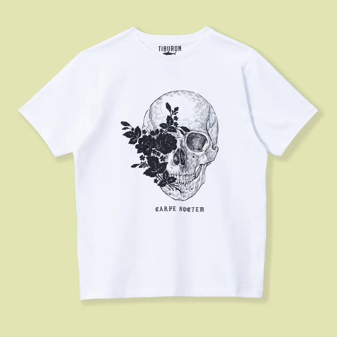 Kadın Kabartma Baskılı Beyaz Regular Tişört