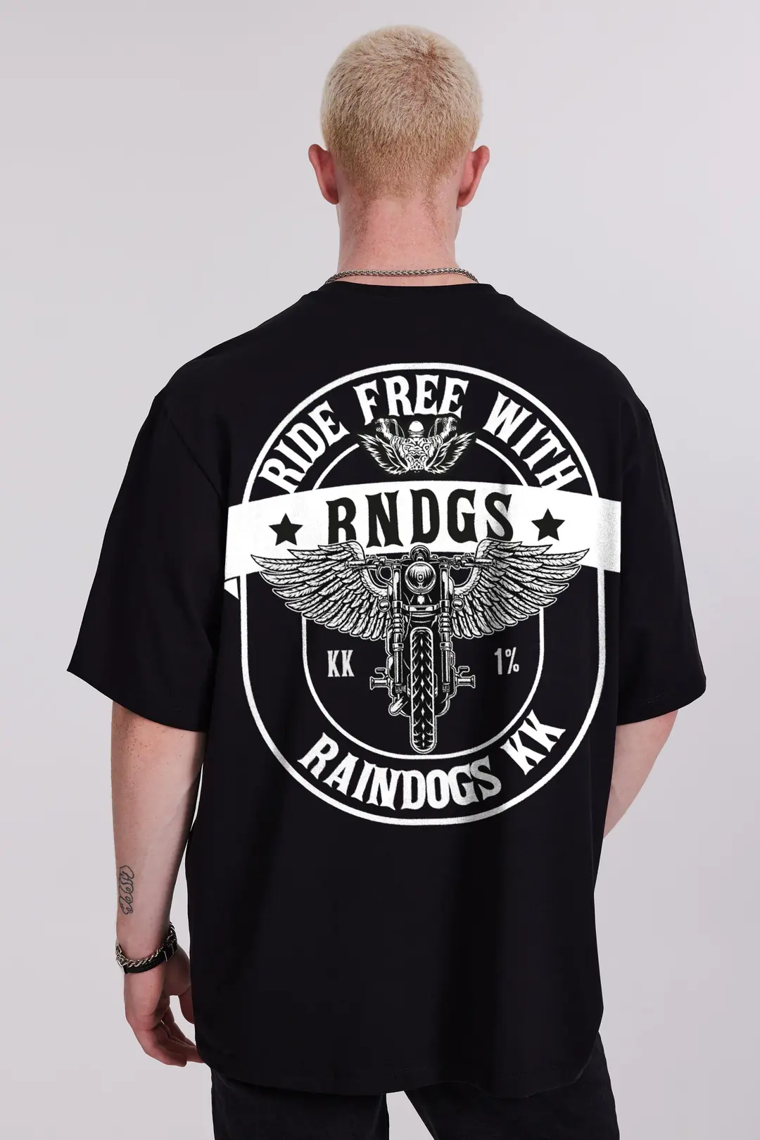 Rain Dogs Sırt Baskılı Siyah Erkek Tişört