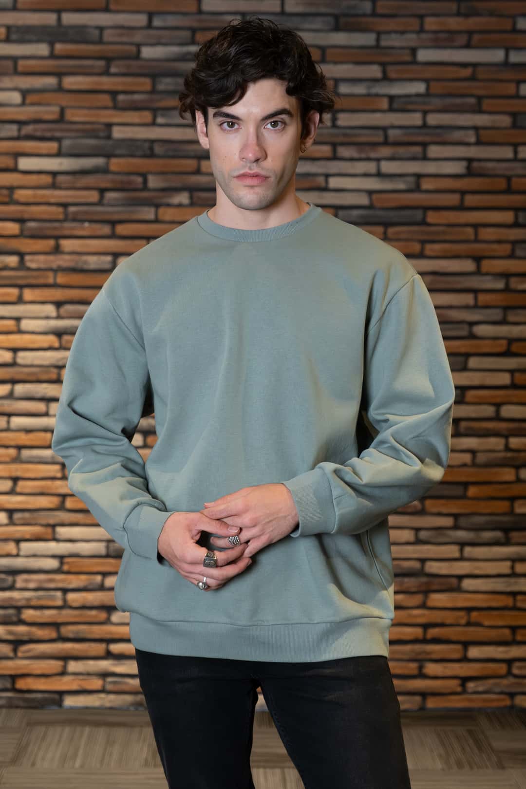 Mint Yeşil Basic Sweatshirt