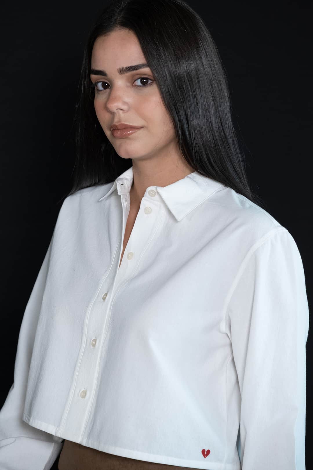 Beyaz Crop Gömlek