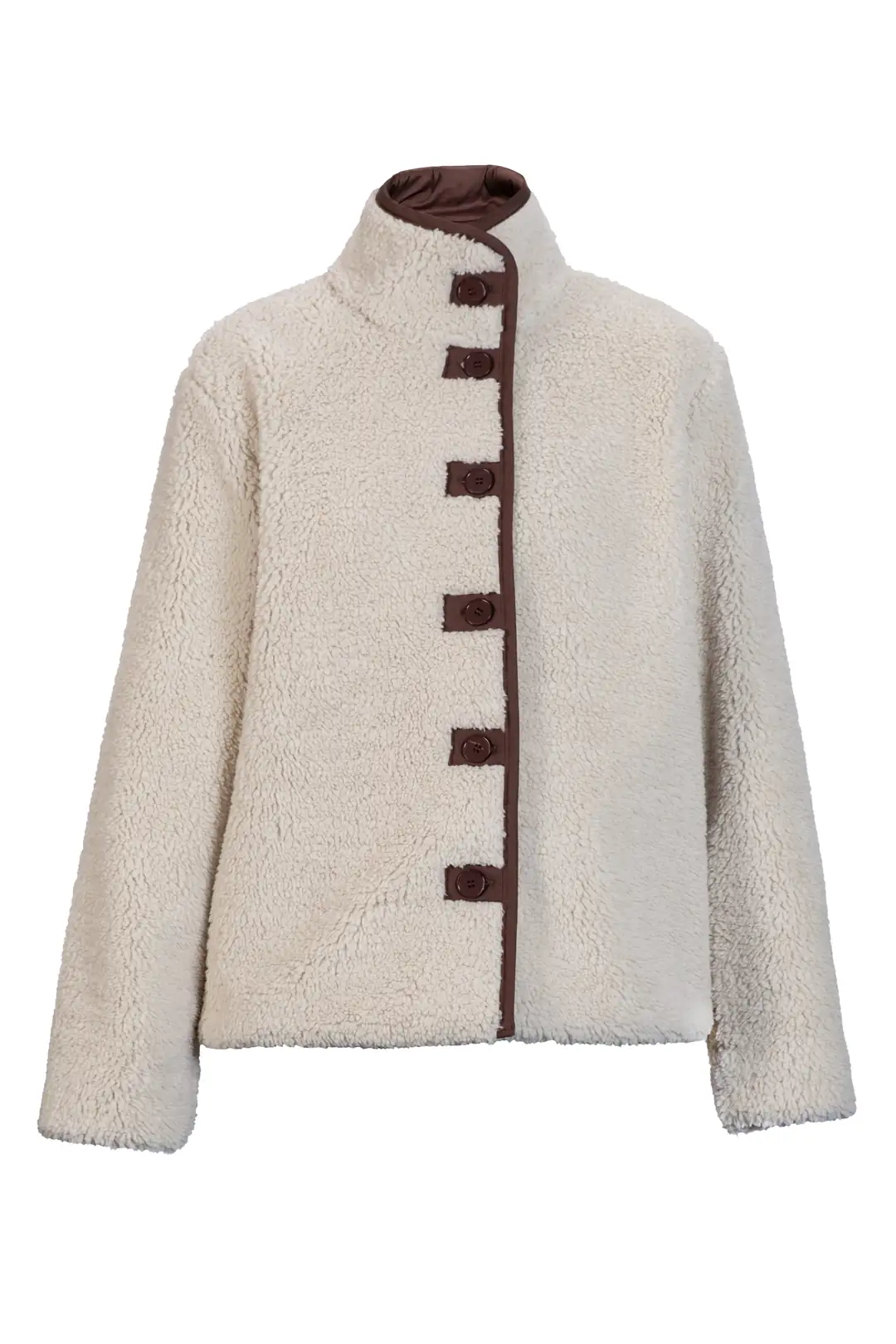 Kadın Astarlı Ekru Peluş Ceket