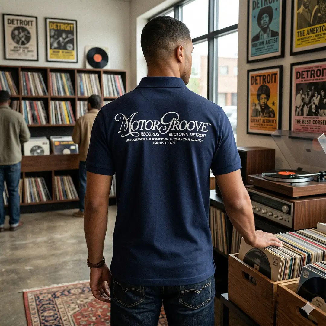 Erkek Lacivert Fermuarlı Polo Yaka Tişört