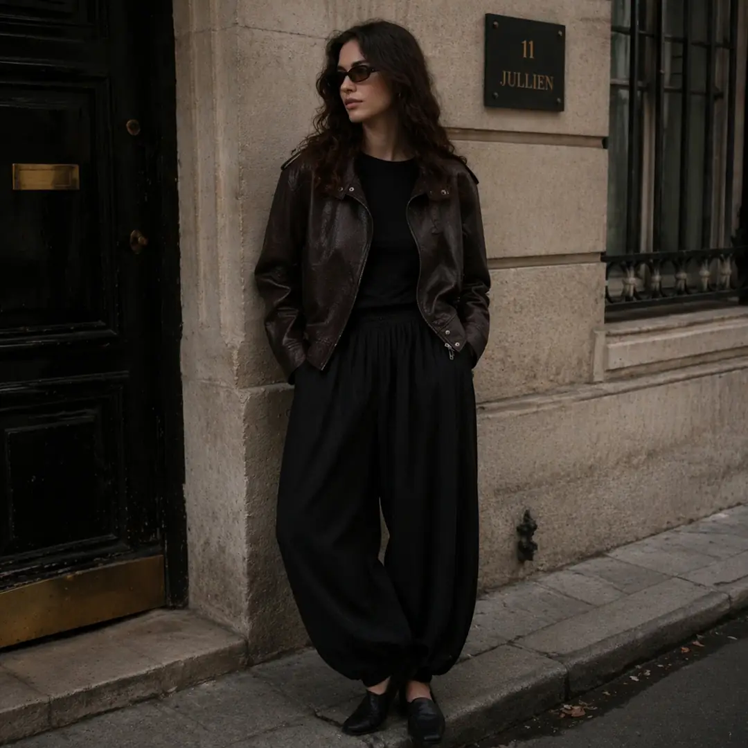 Kadın Siyah Şalvar Pantolon