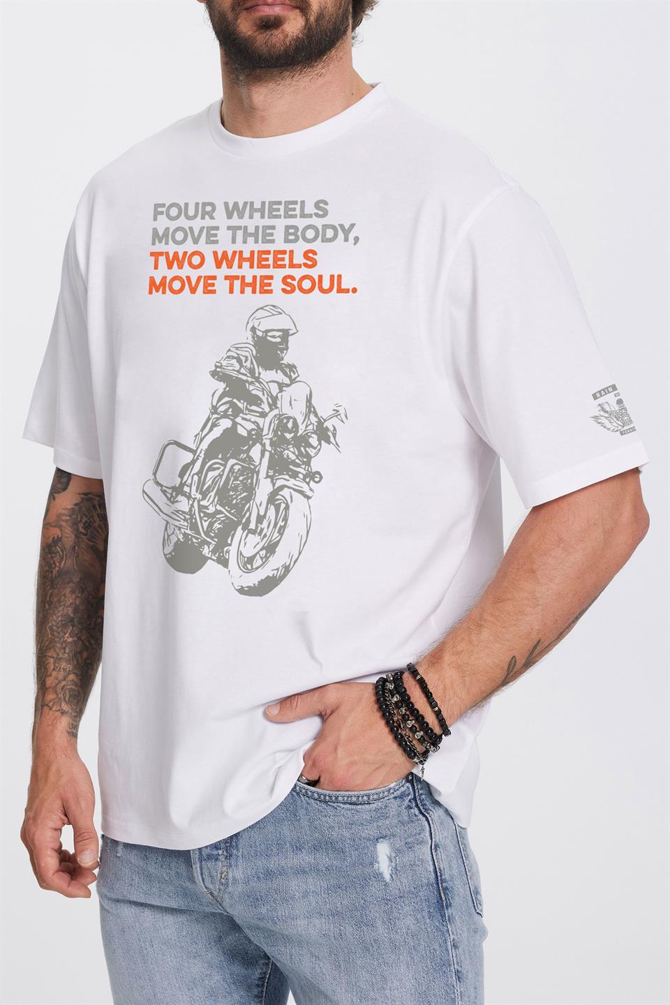 Rain Dogs Moto Fest Beyaz Erkek Tişört