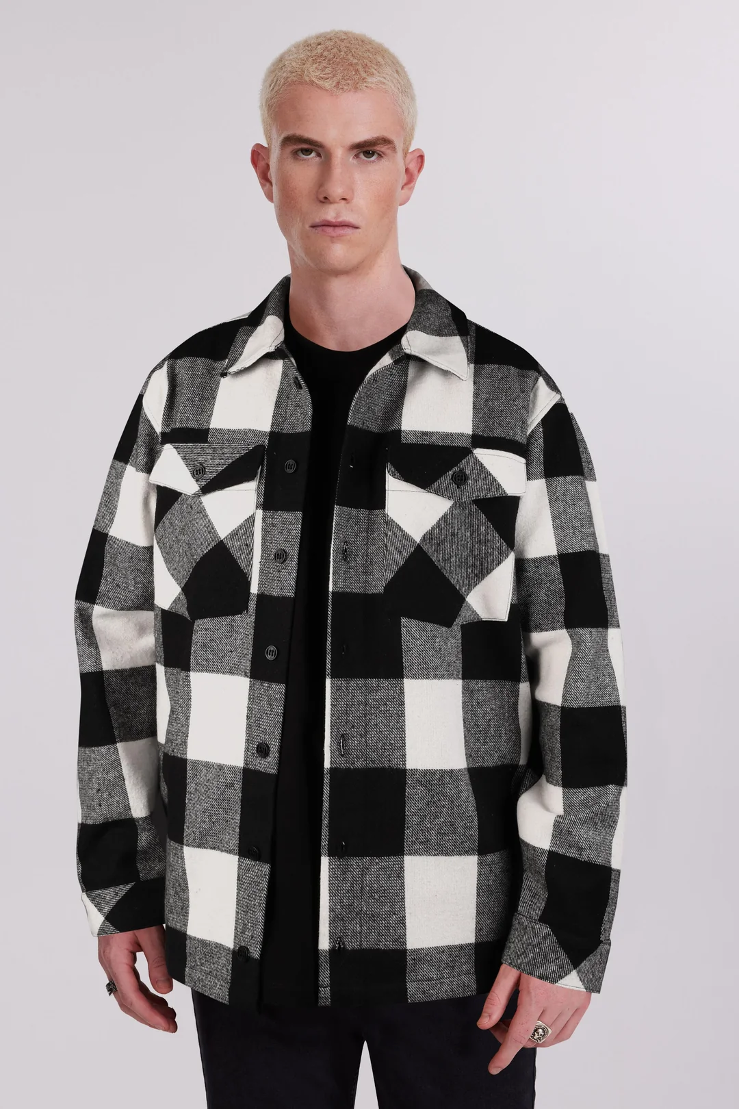 Siyah Ekose Erkek Oduncu Gömlek