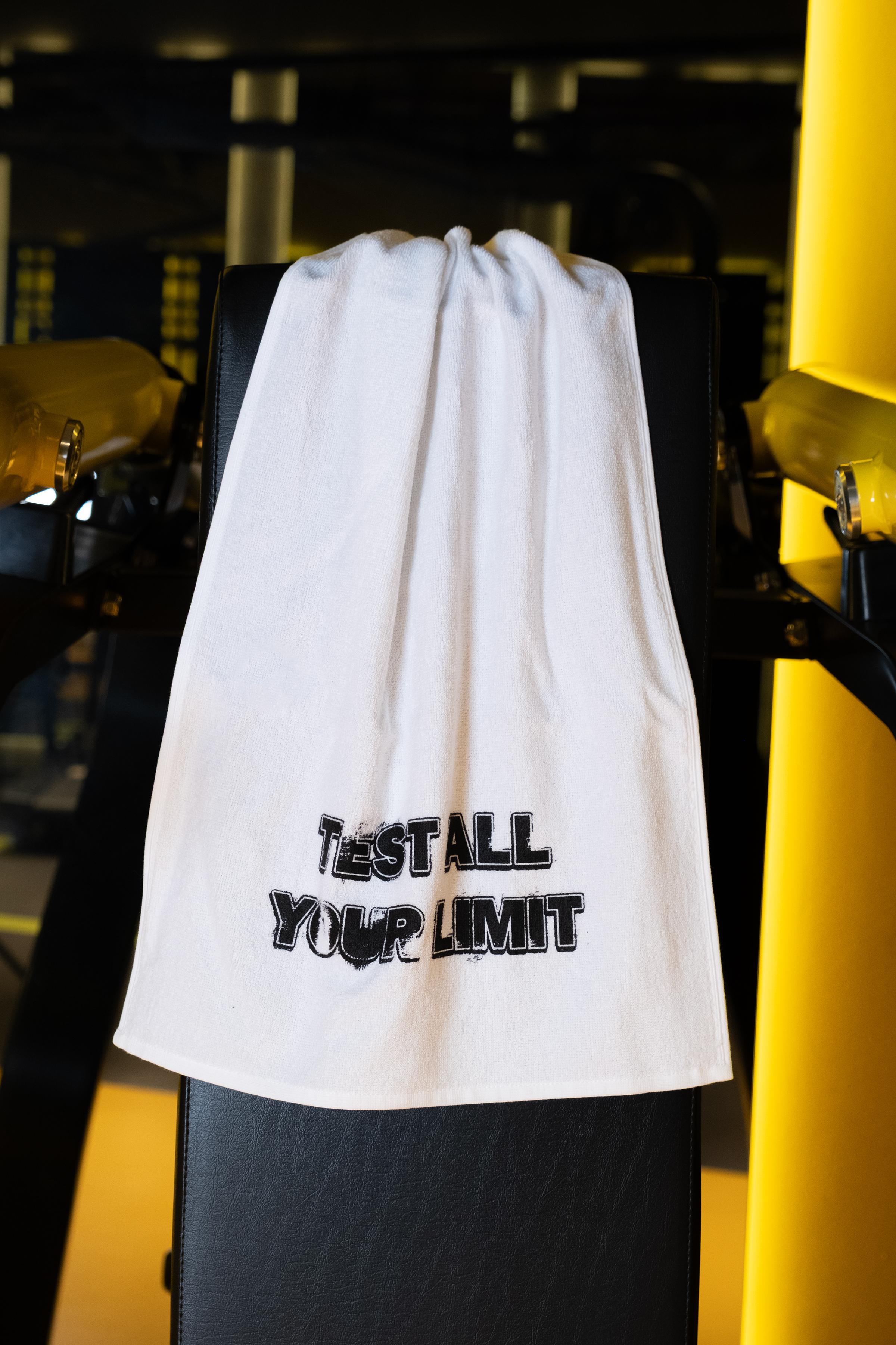 Baskılı Beyaz Pamuklu Spor Havlusu