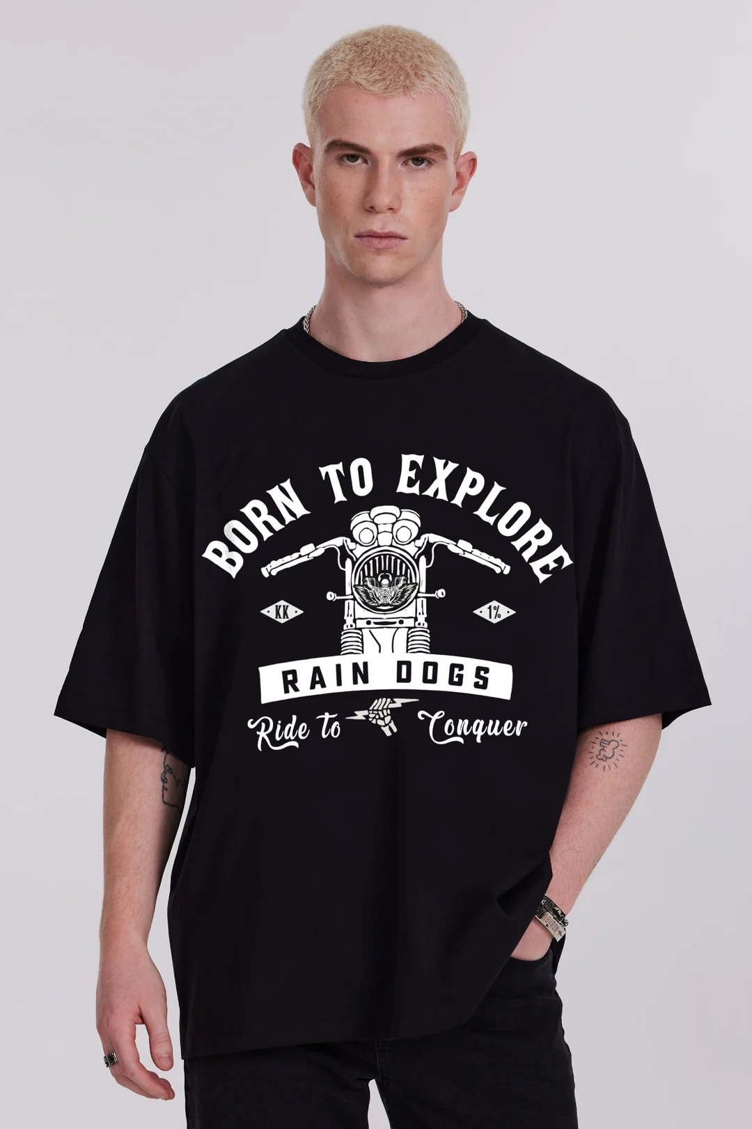 Rain Dogs Tema Baskılı Siyah Erkek Tişört