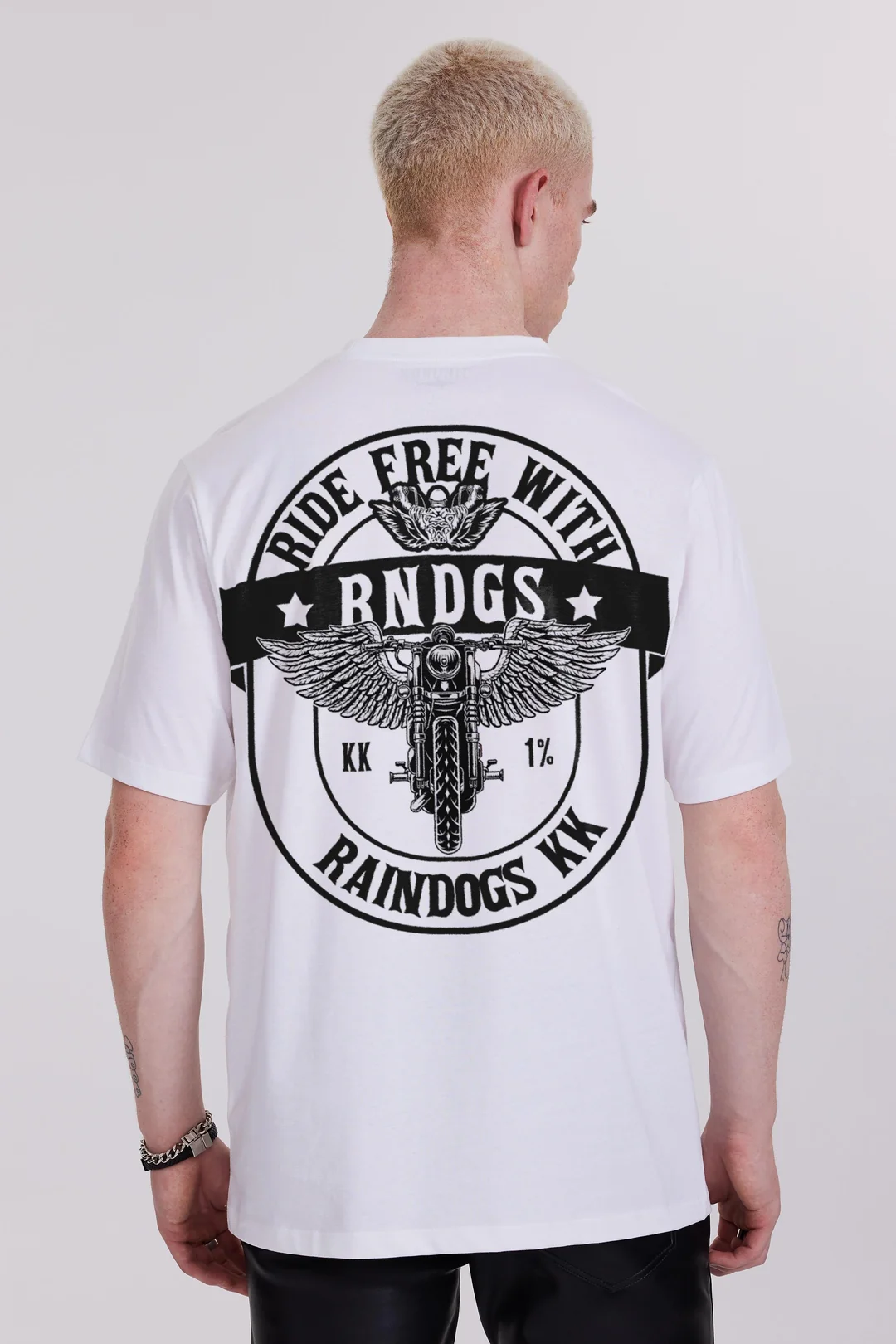 Rain Dogs Sırt Baskılı Beyaz Erkek Tişört