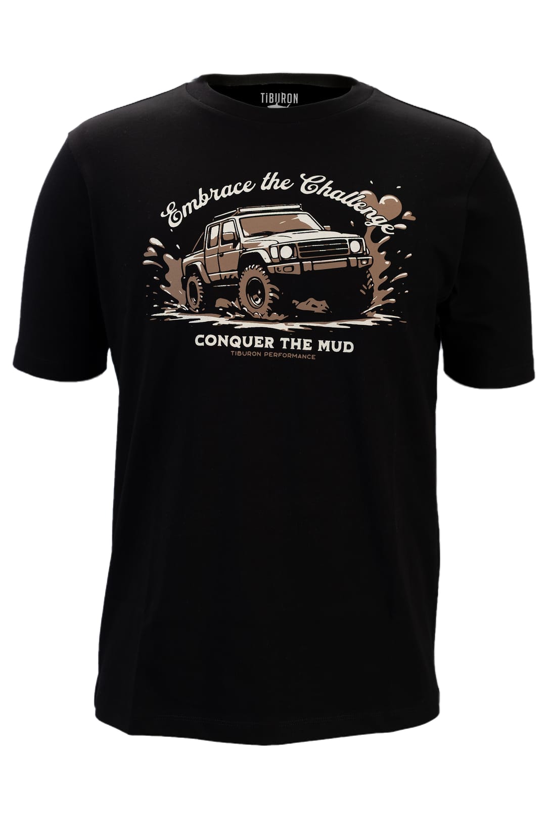 Erkek Tasarım Baskılı Regular Siyah Kısa Kollu Tişört