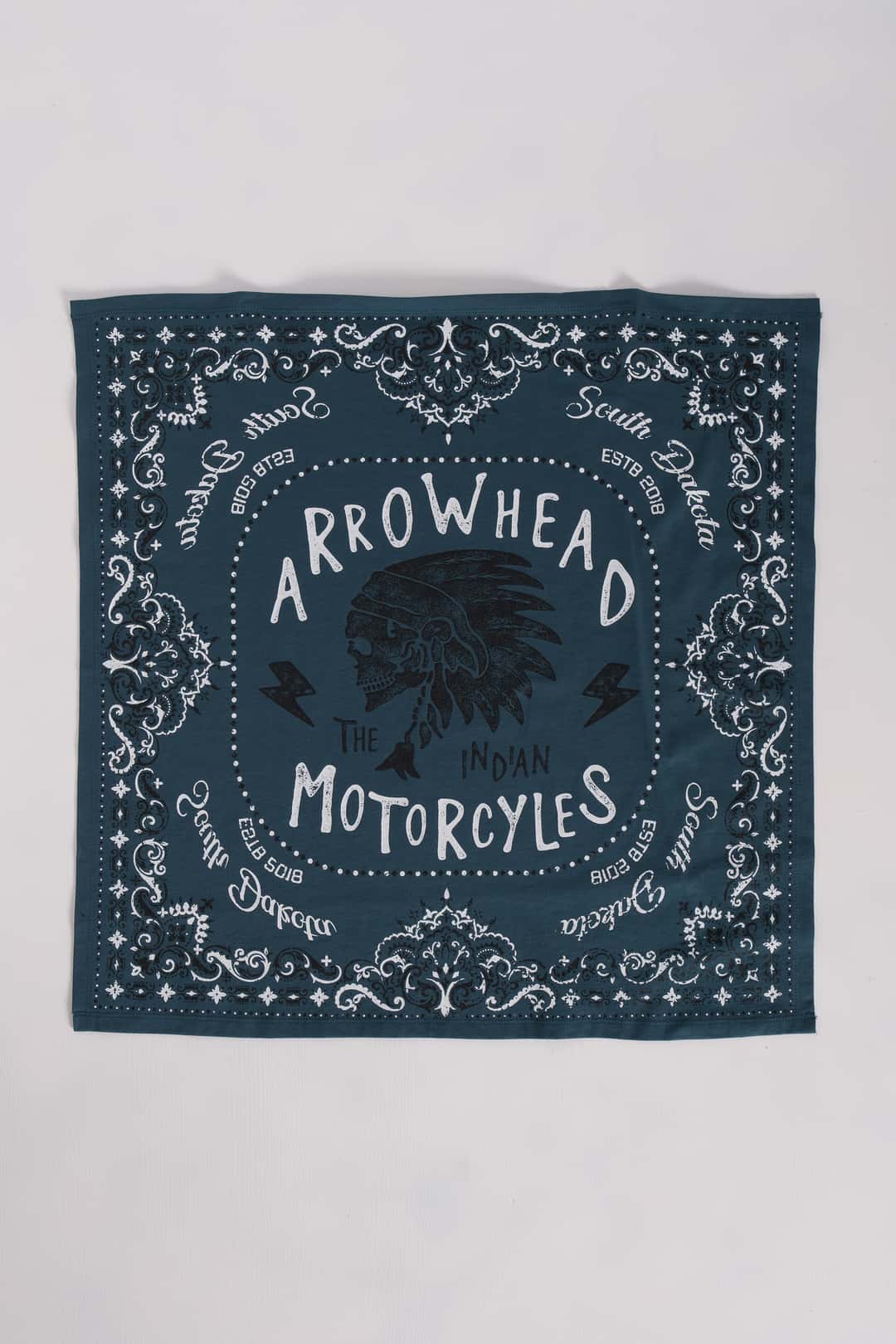 Petrol Yeşili Baskılı Bandana