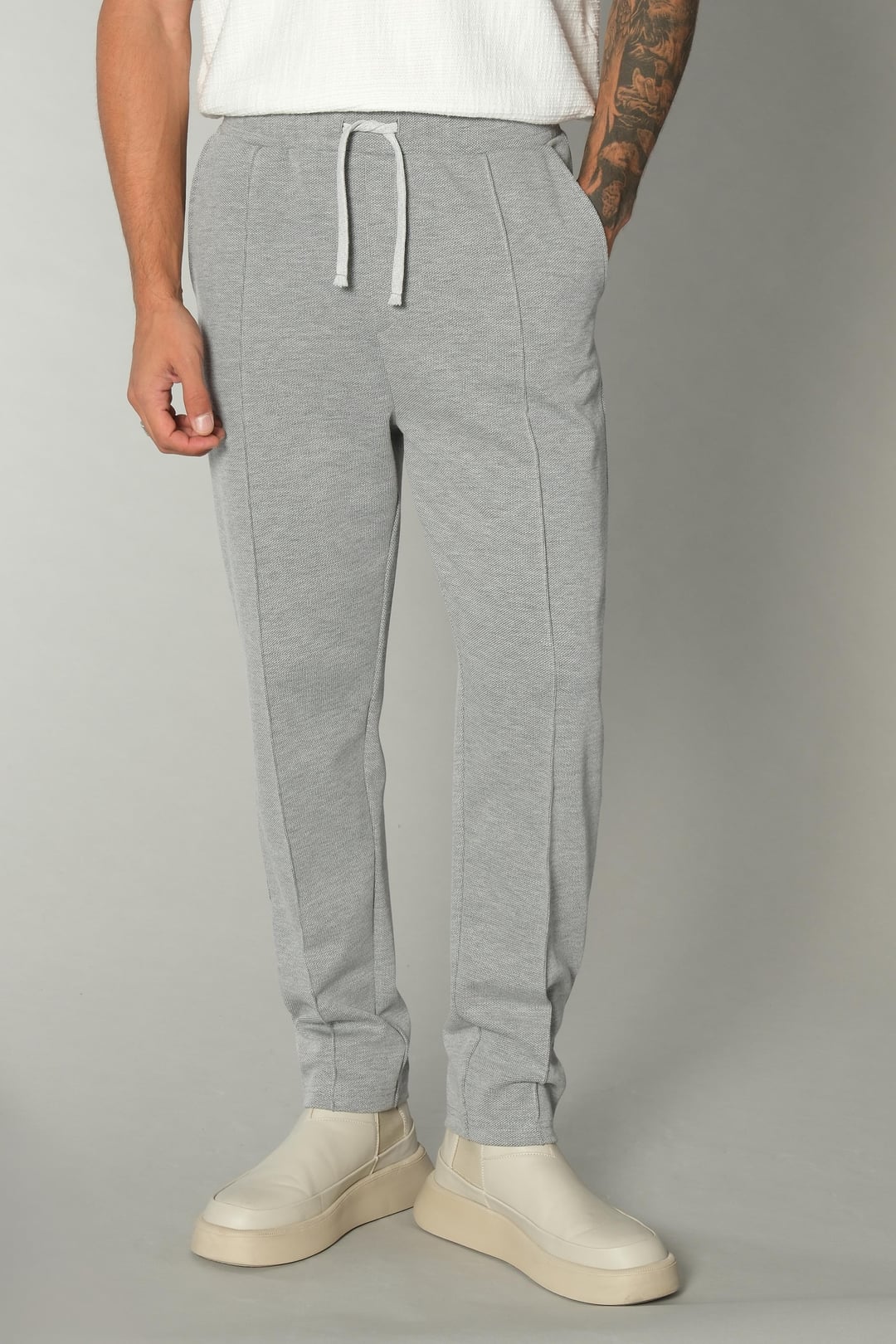 Gri Dokulu Jogger Pantolon
